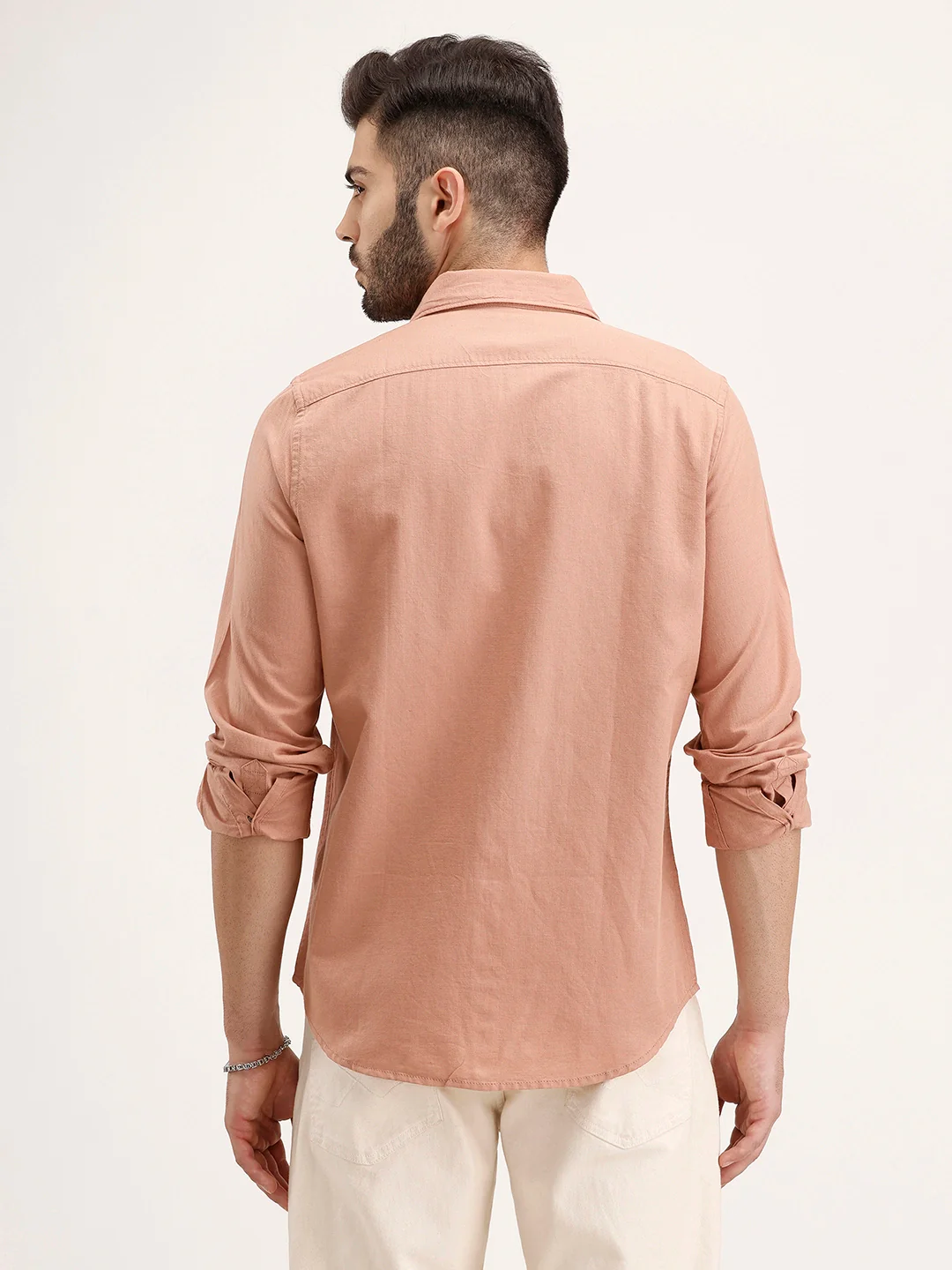 Linen Blend Premium Shirt In Slim Fit | Rust - Image 5