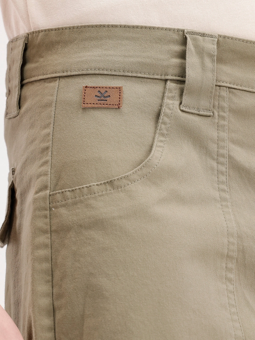 Loose Fit Cut & Sew Trouser | Olive - Image 5