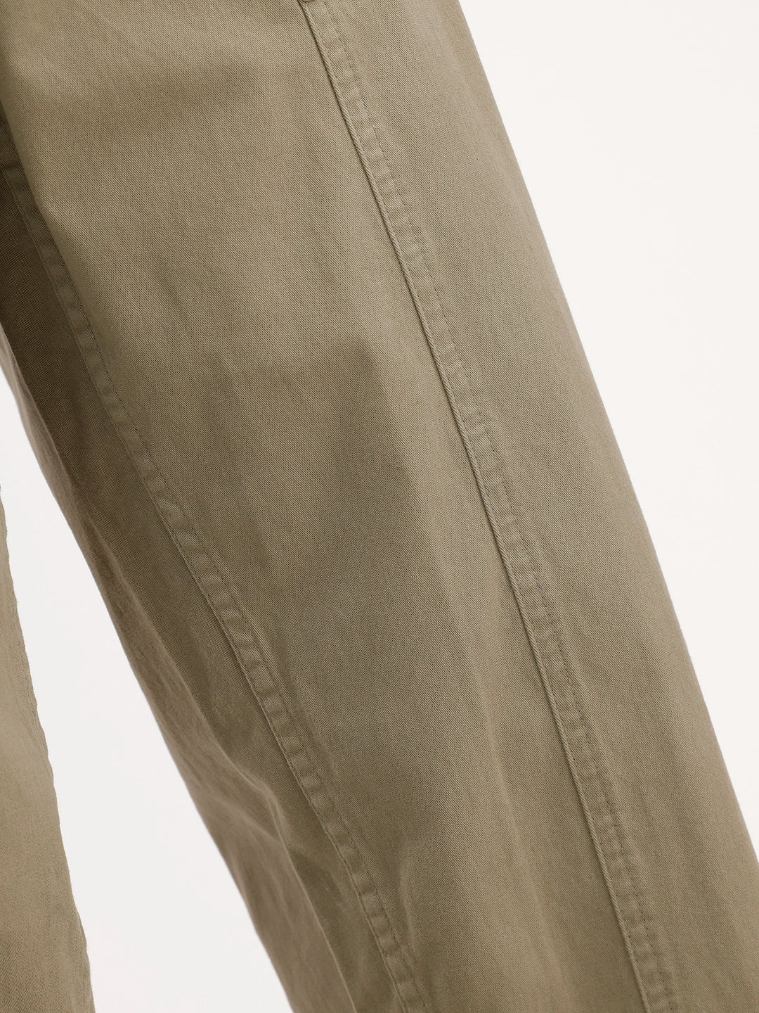 Loose Fit Cut & Sew Trouser | Olive - Image 6
