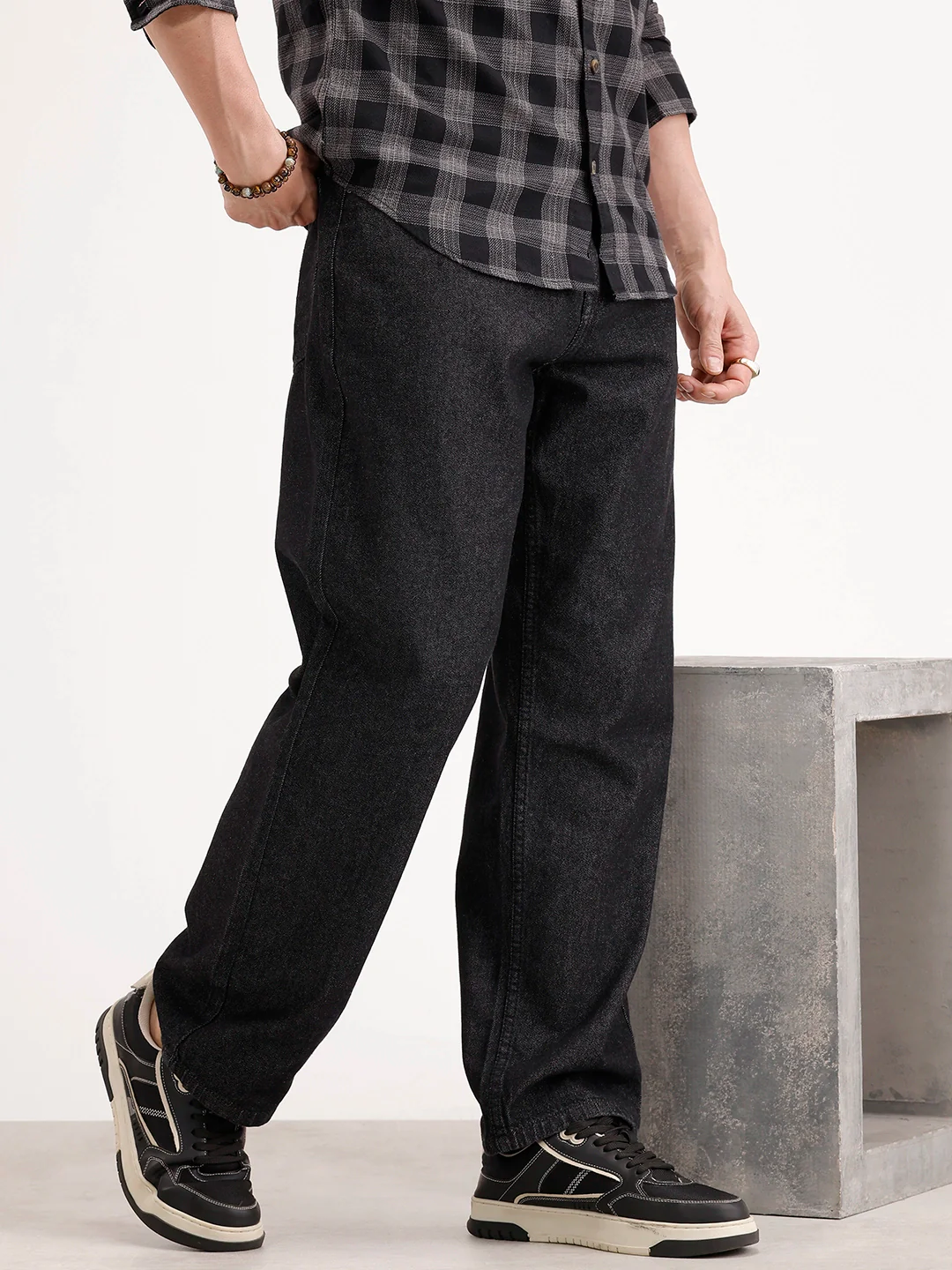 Loose Fit Denim Jeans | Black