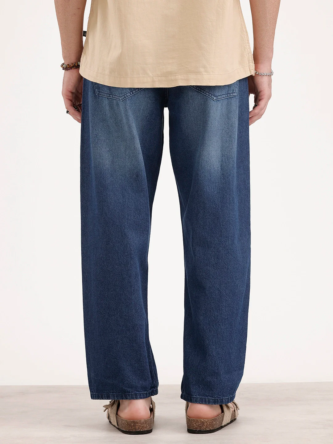 Loose Fit Faded Denim Jeans | Blue - Image 3