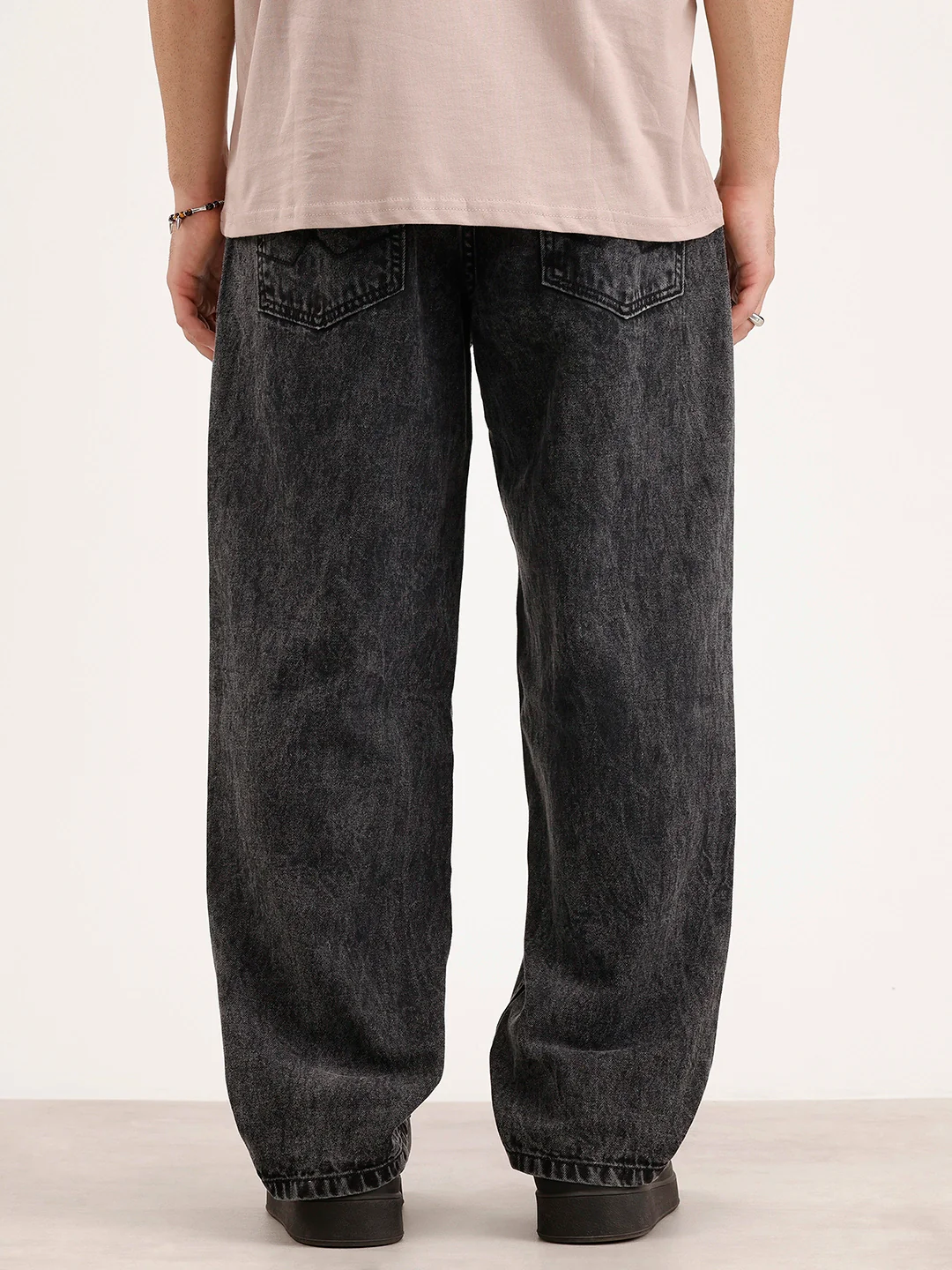 Loose Fit Washed Denim Jeans | Grey - Image 3