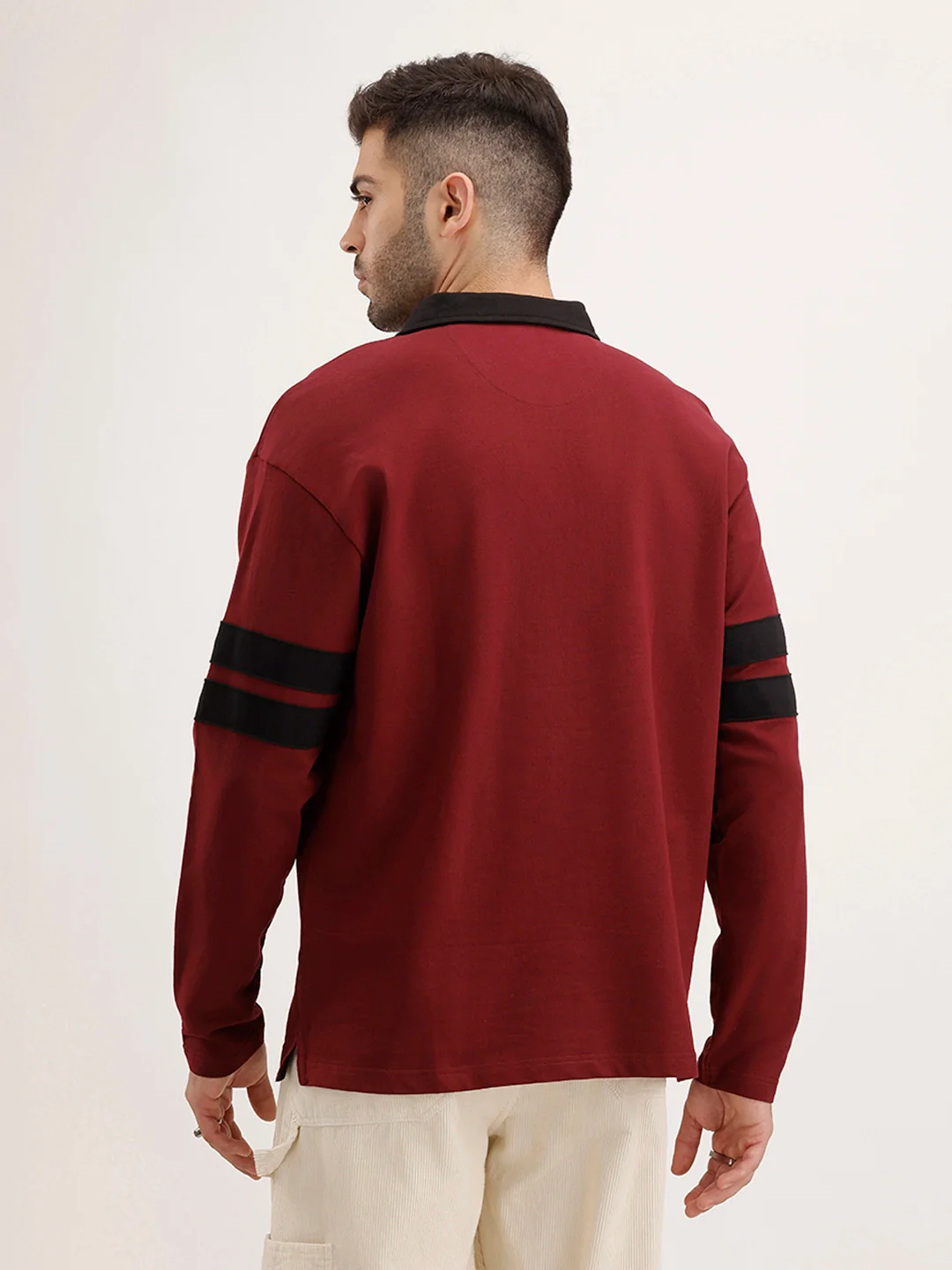 Heavy GSM Varsity Polo T-Shirt | Maroon - Image 3