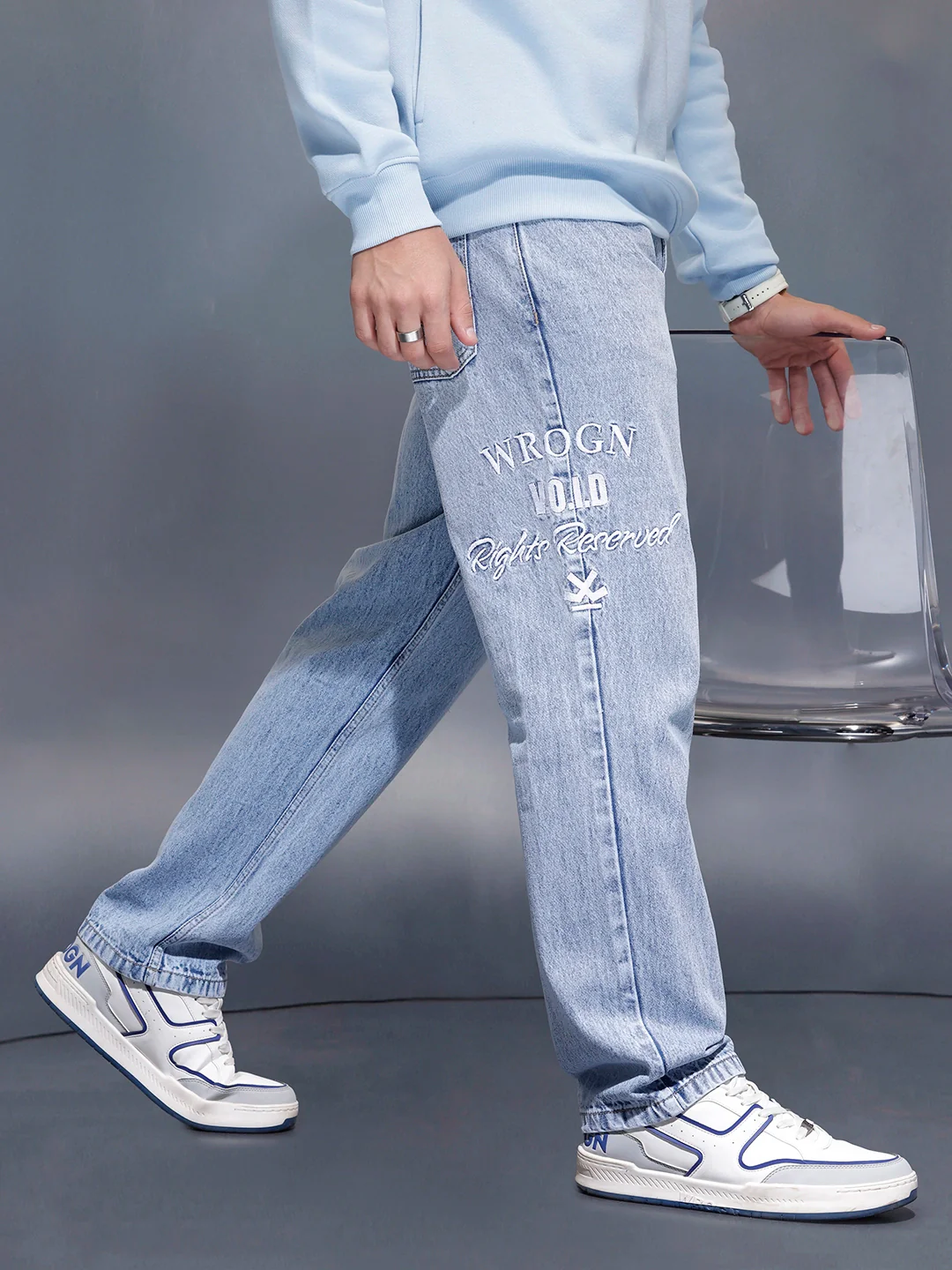 Men Casual Anti Fit Jeans With Tonal Embroidery | Super Stone