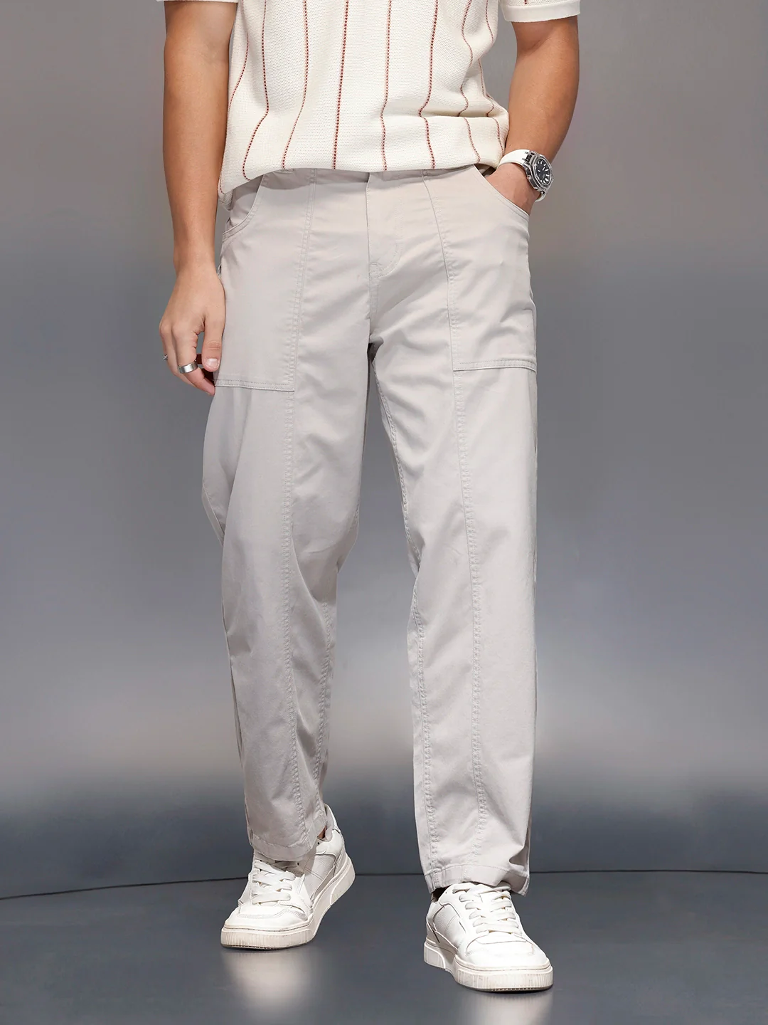 Men’s casual loose fit trouser | Grey