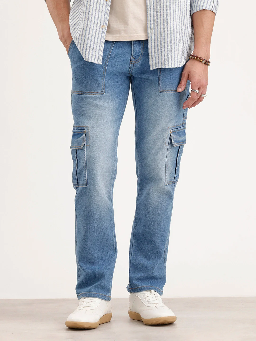 Men's cargo fit cargo denim | Blue