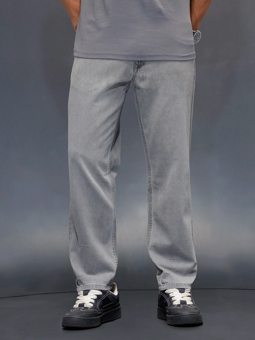 Men's casual anti fit jeans | Grey