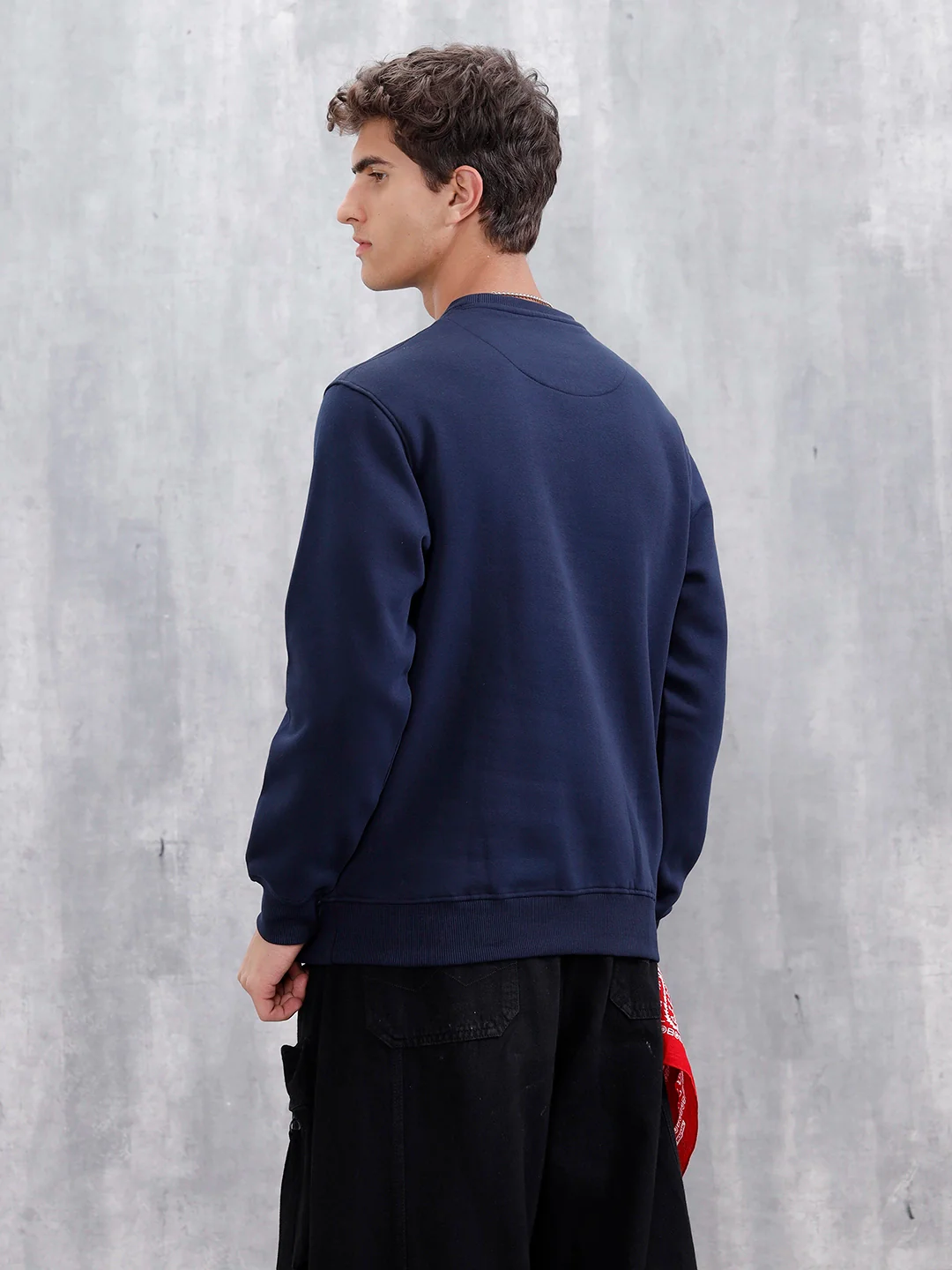 Men's Casual Branded Comfort Fit Sweatshirt | Navy Blue - Image 3