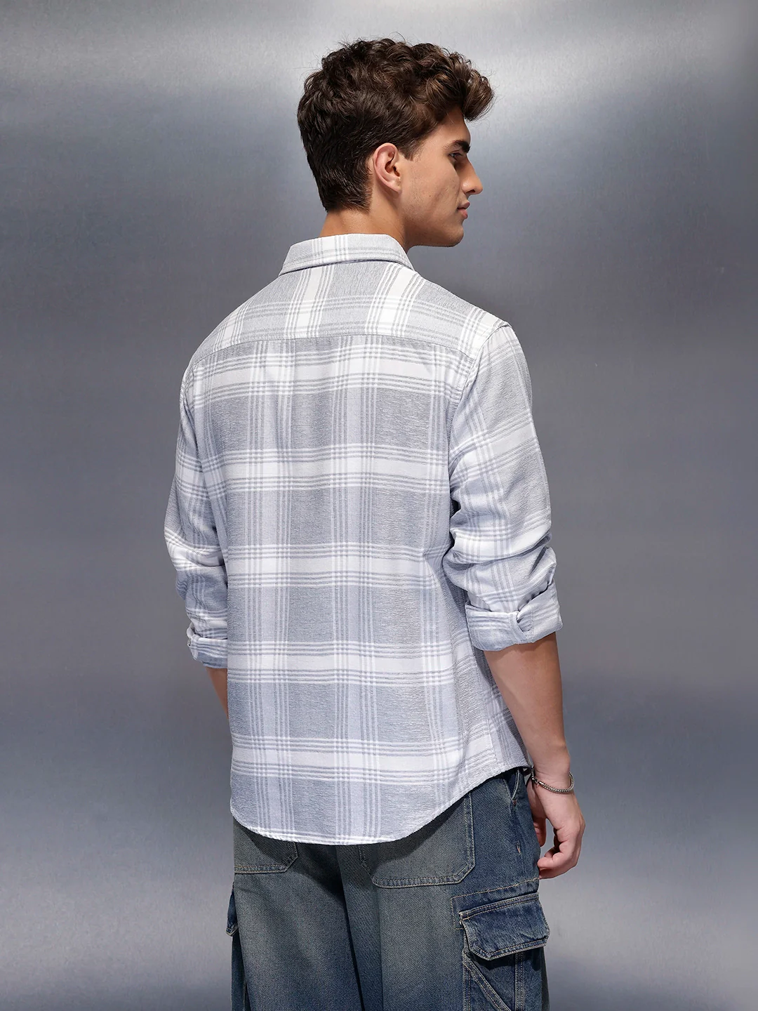 Men's Casual Dobby Shacket | Grey - Image 3