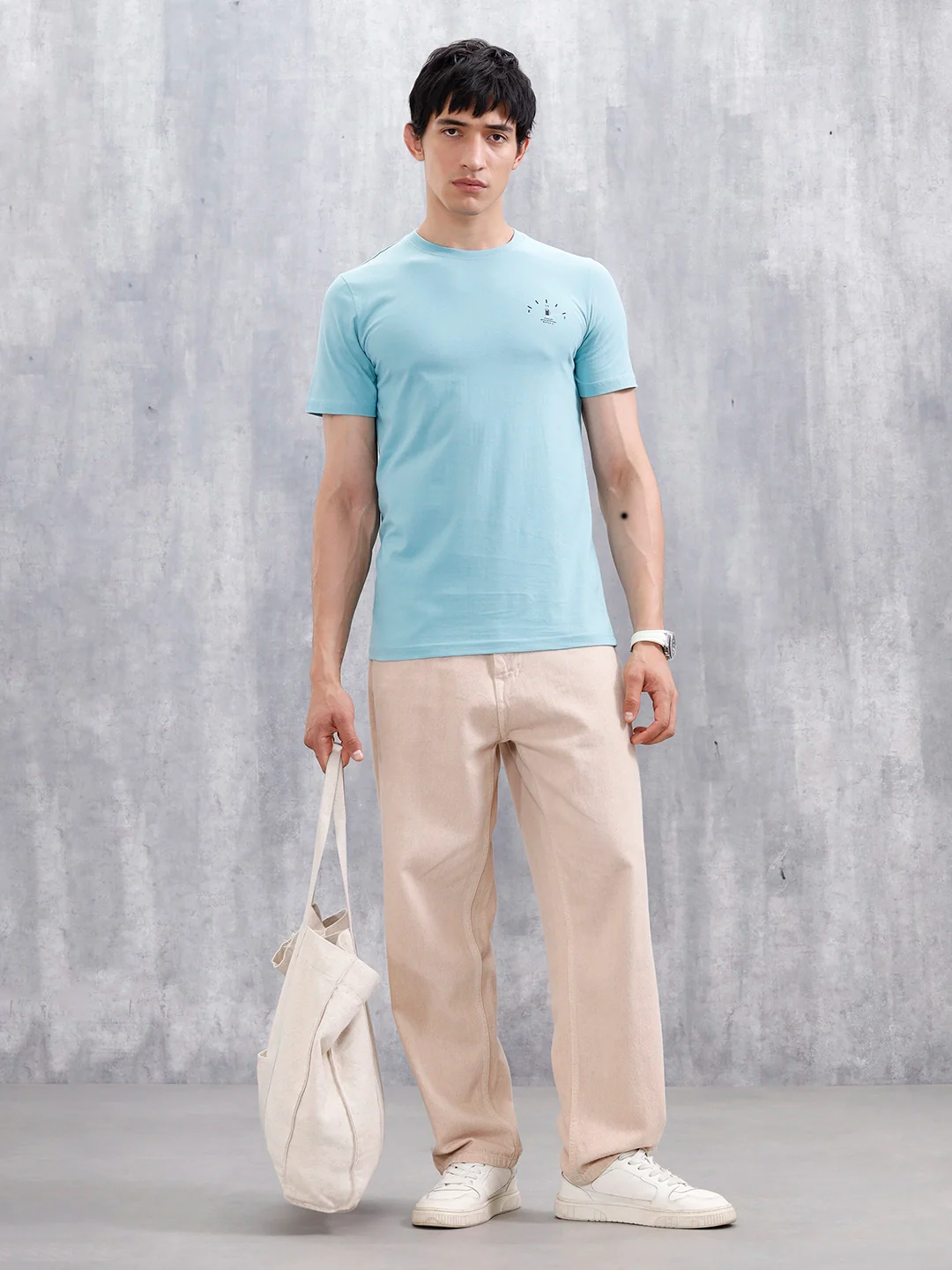 Men's Casual Graphic Printed T-Shirt | Teal - Image 2