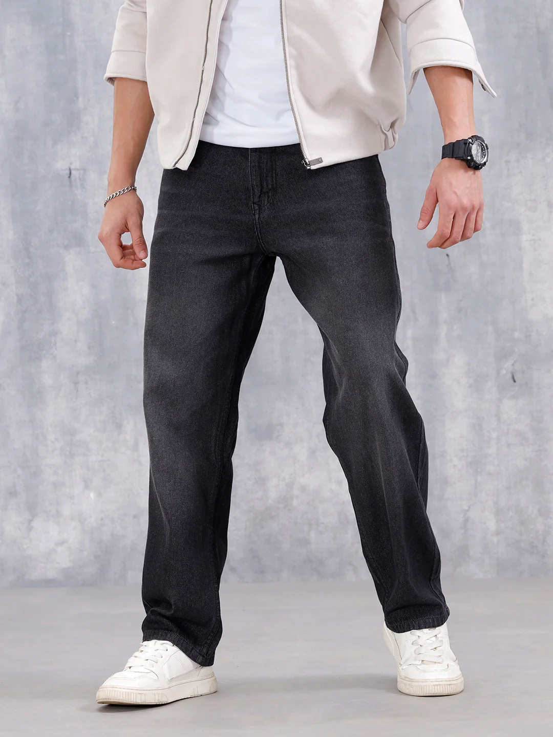 Men's Casual Loose Fit Jeans | Grey