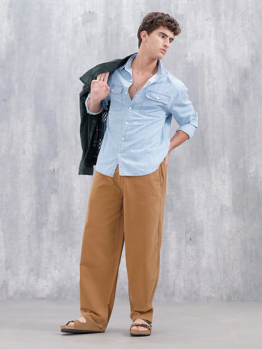Men's Casual Loose Fit Trouser | Brown - Image 2