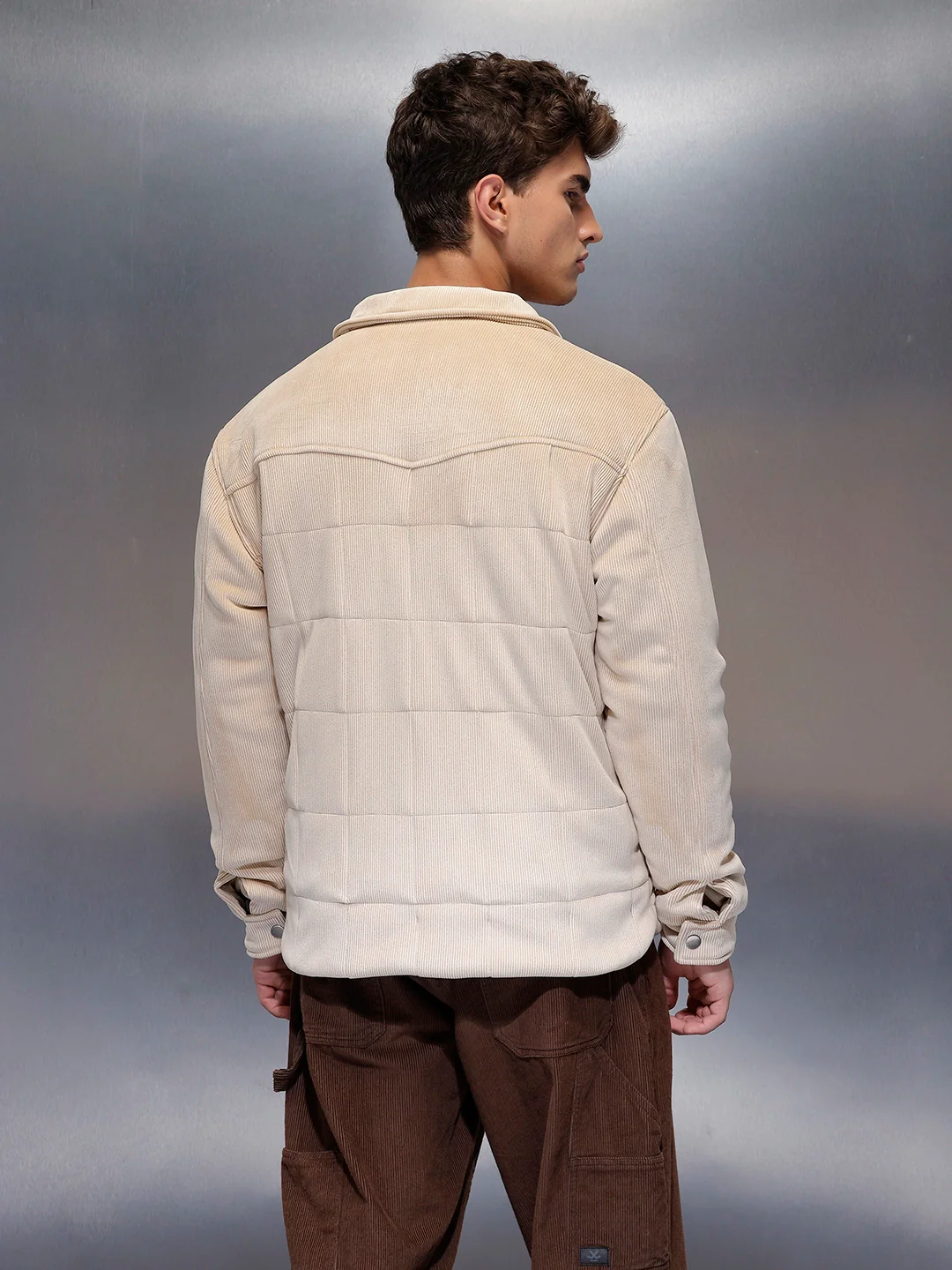 Men's Casual Oversized Jacket | Beige - Image 2