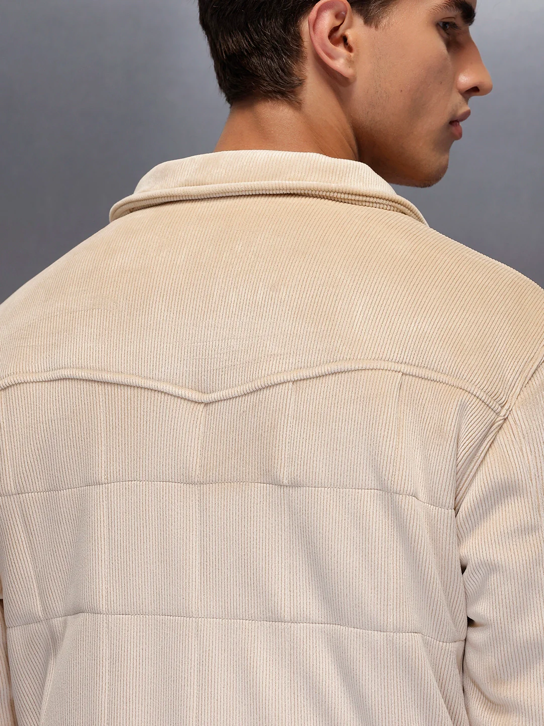 Men's Casual Oversized Jacket | Beige - Image 4