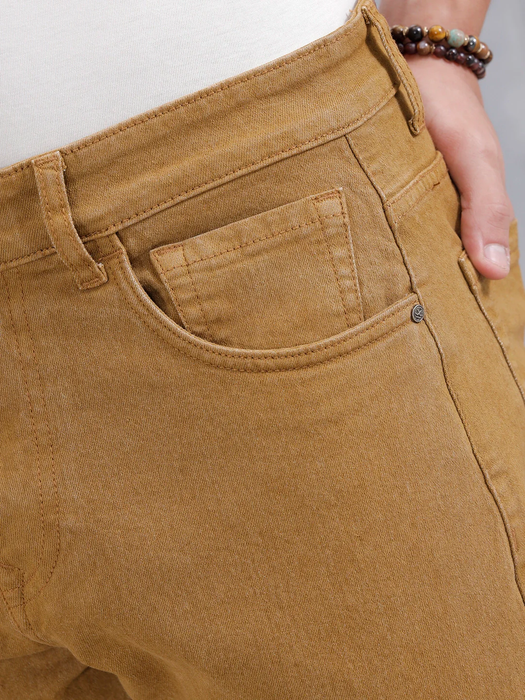 Men'S Casual Relaxed Fit Jeans | Khaki - Image 5