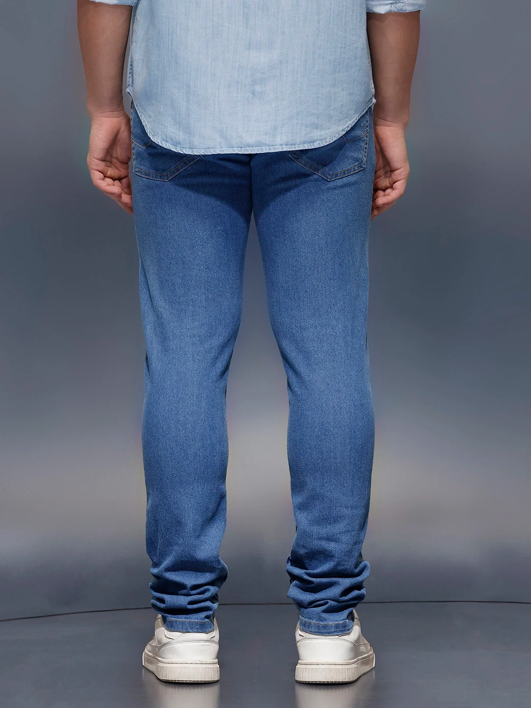 Men's Casual Slim Fit Jeans | Blue - Image 3