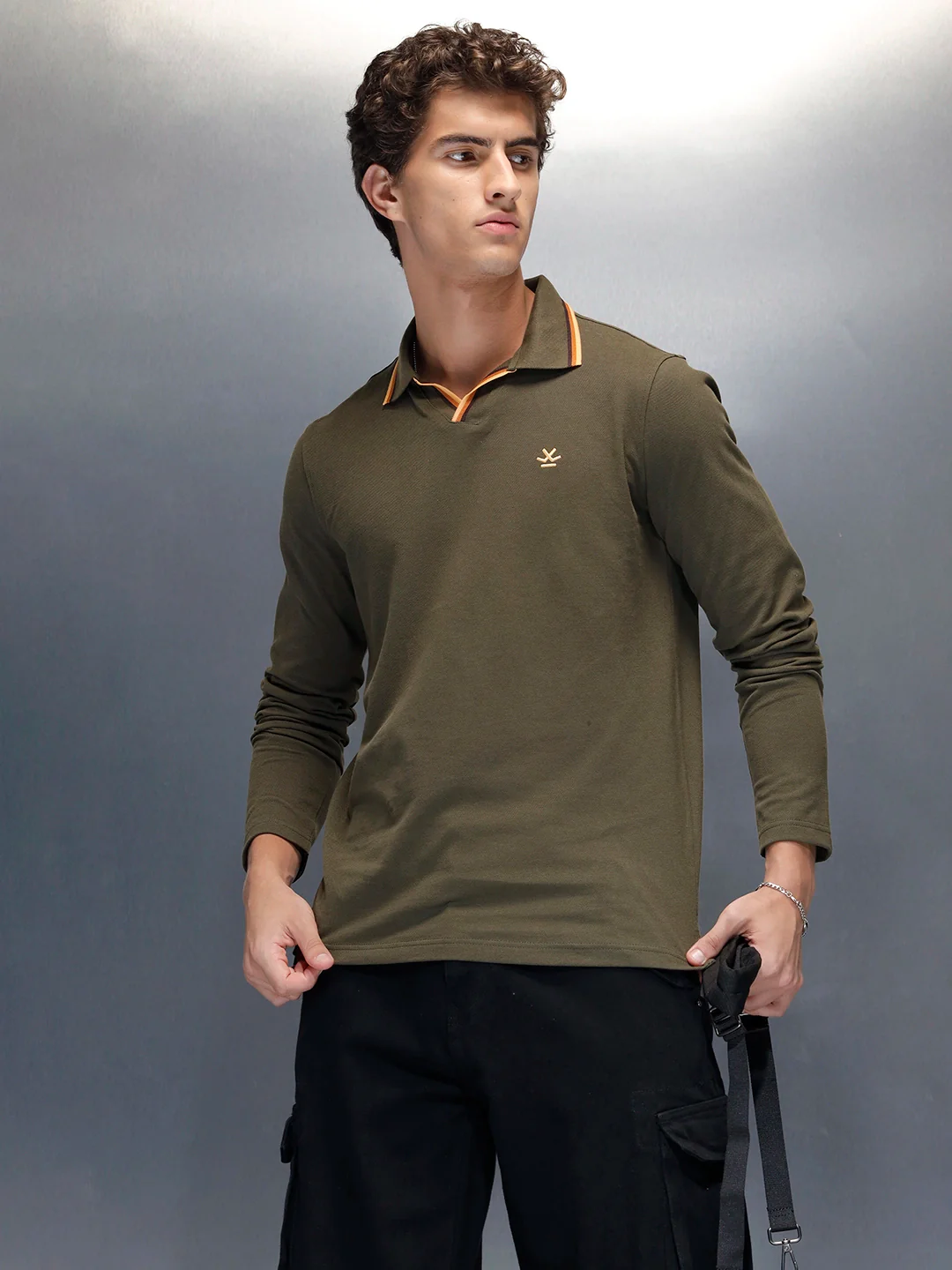 Men's Casual Slim fit Polo T-Shirt | Olive - Image 3