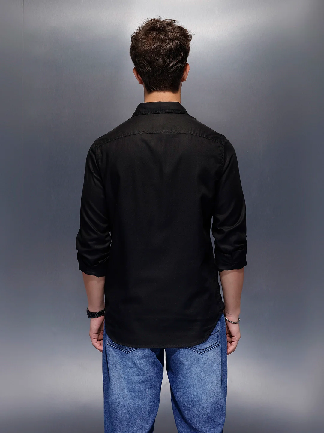 Men's Casual Slim Fit Shirt | Black - Image 3