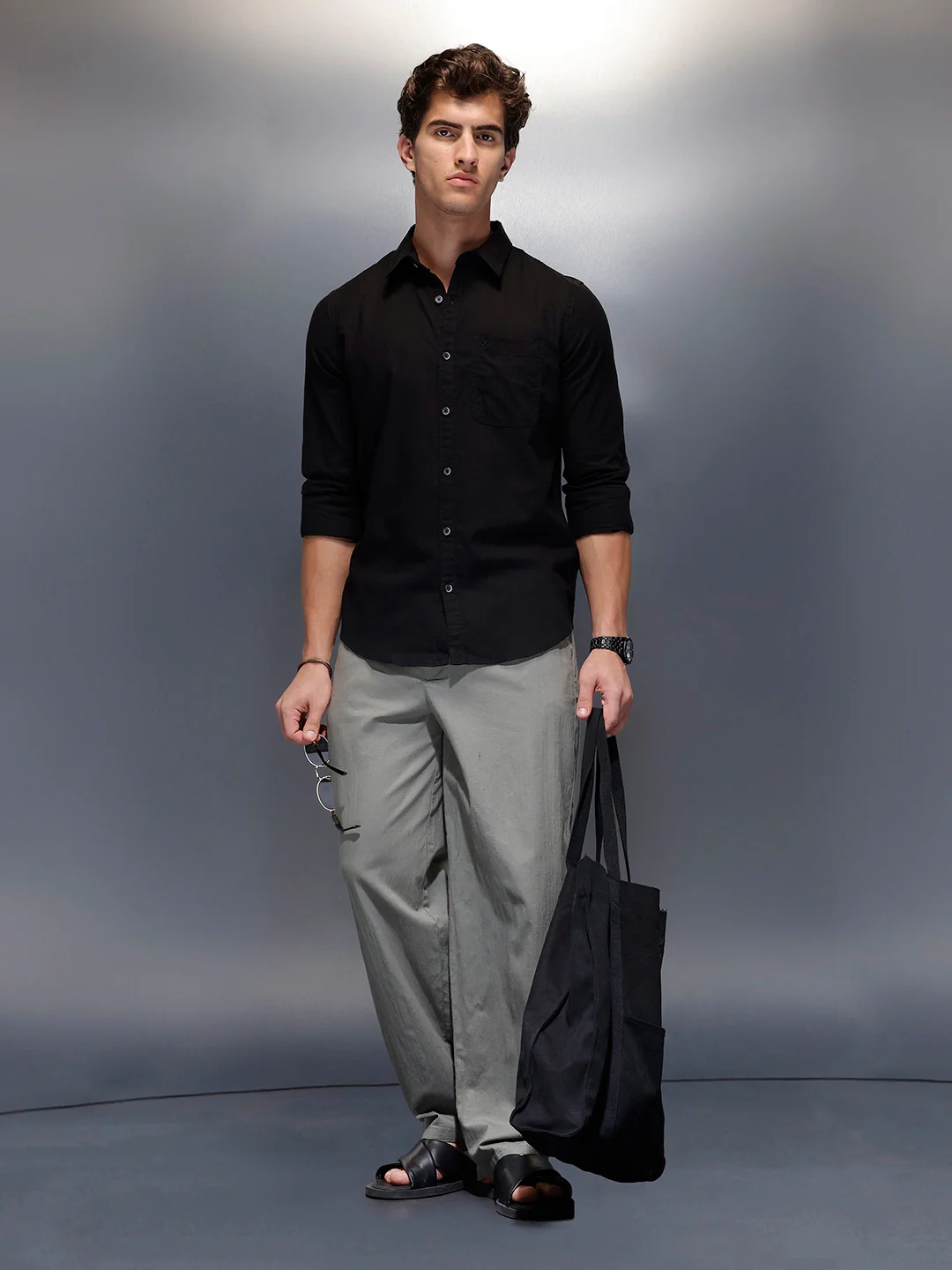 Men's Casual Slim Fit Shirt | Black - Image 2