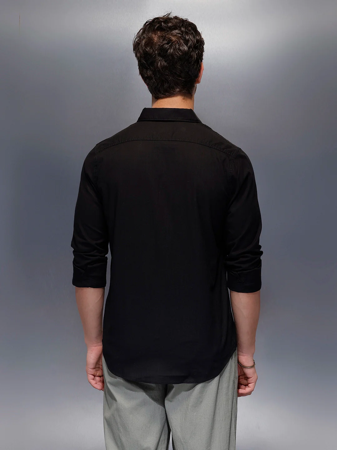Men's Casual Slim Fit Shirt | Black - Image 3