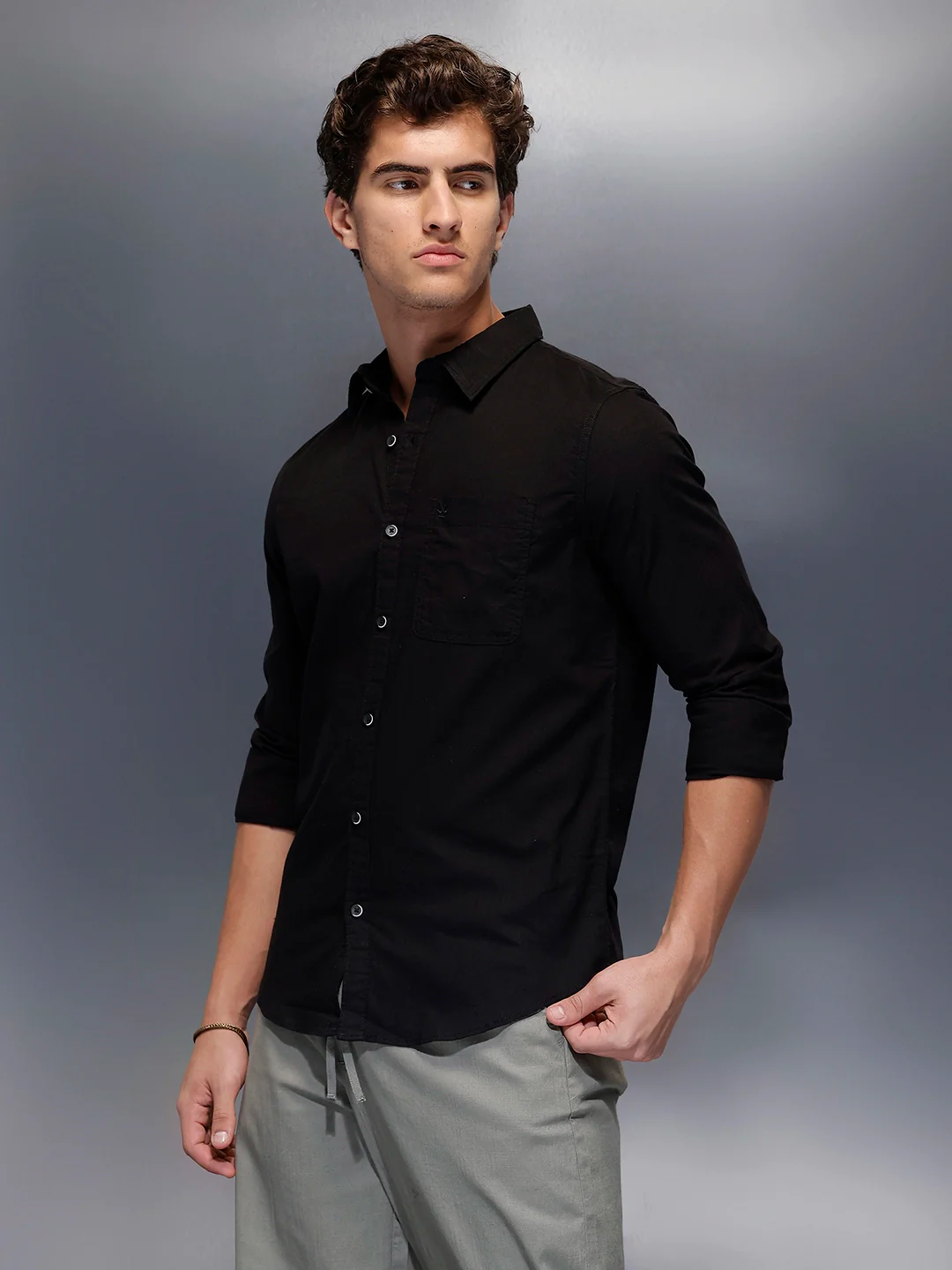 Men's Casual Slim Fit Shirt | Black - Image 4