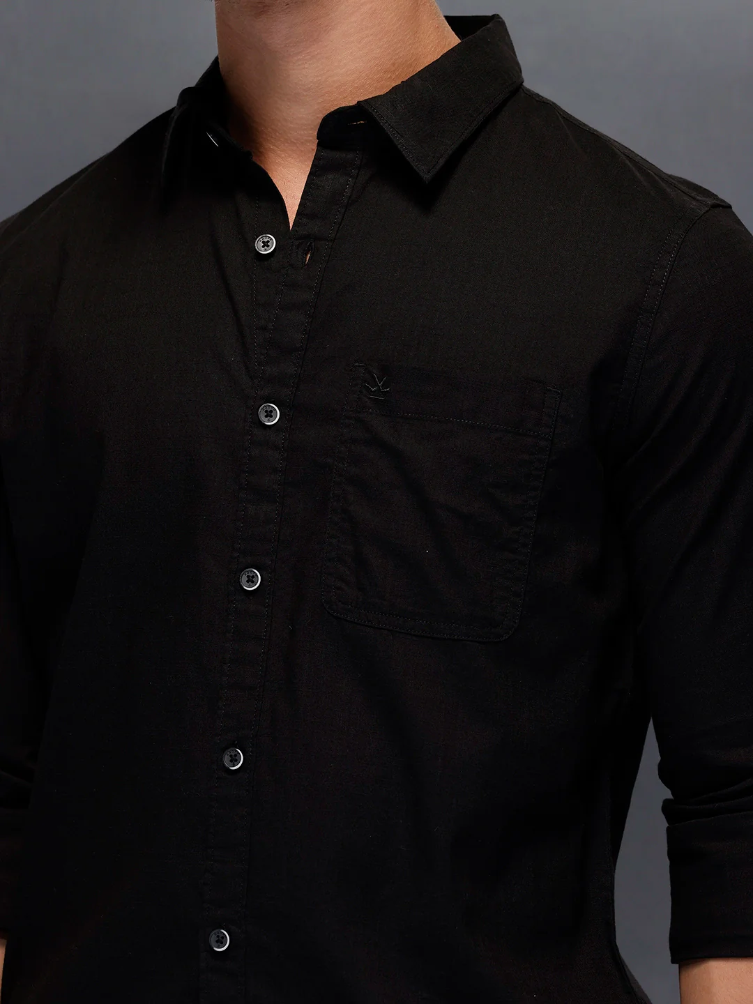 Men's Casual Slim Fit Shirt | Black - Image 5