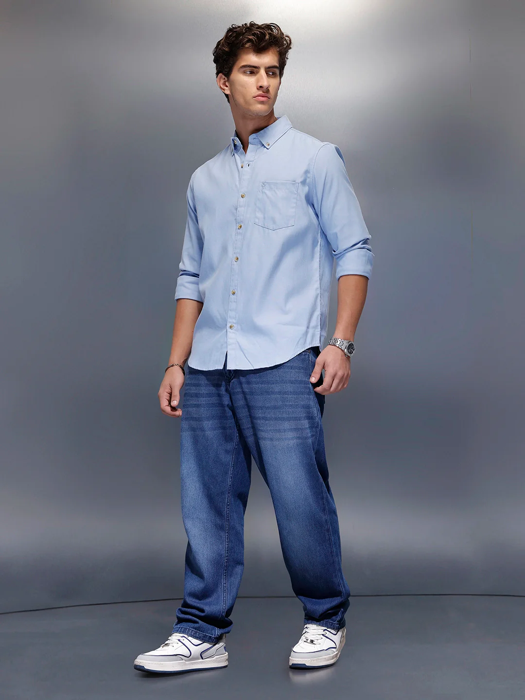 Men's Casual Slim Fit Shirt | Blue - Image 2