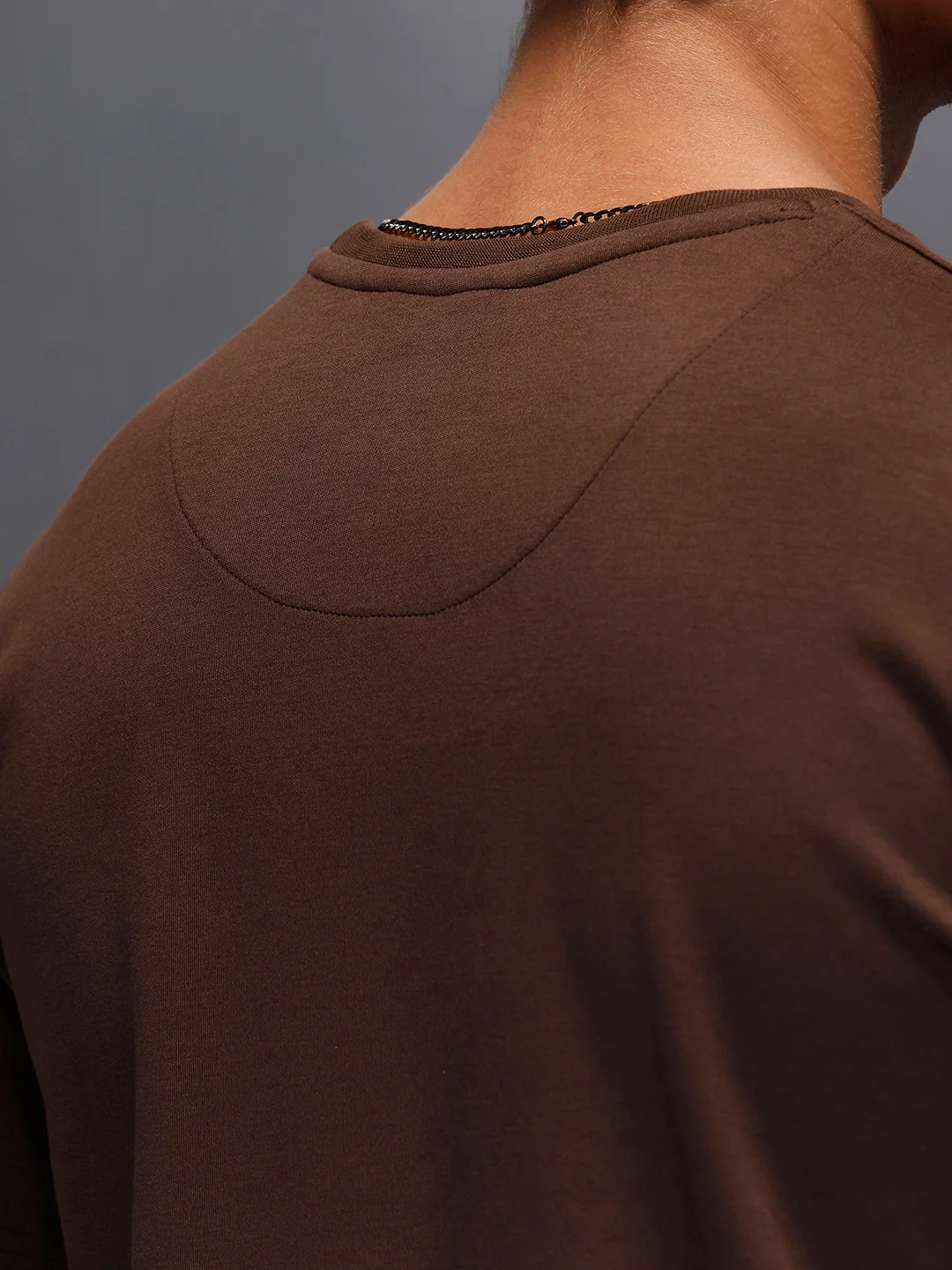 Men's Casual Slim Fit Wrogn Branded Tee | Brown - Image 5