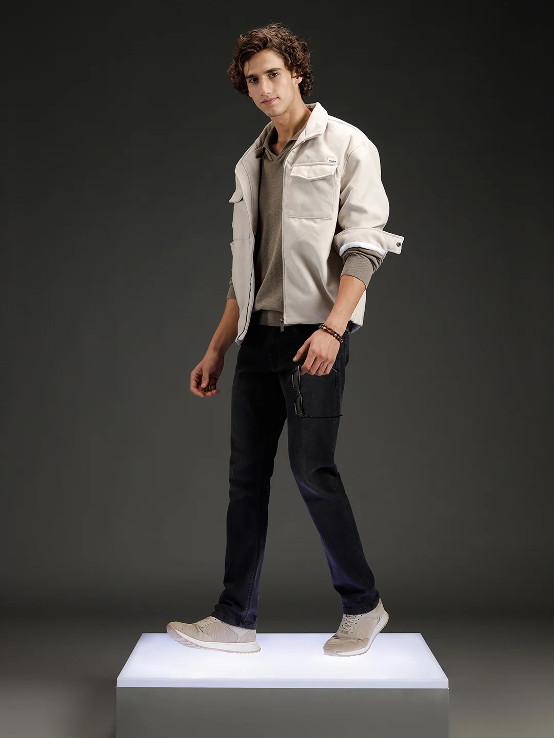 men's causal straight fit jeans | Black - Image 2