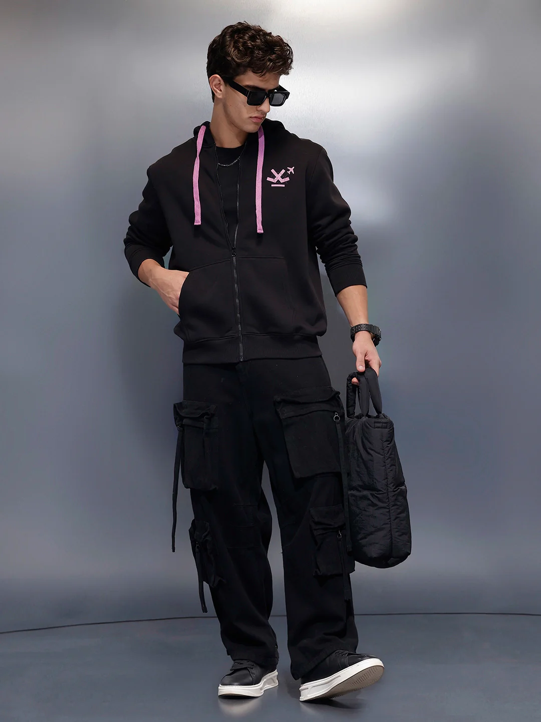 Men's Comfort Fit Hooded Sweatshirt | Black - Image 2