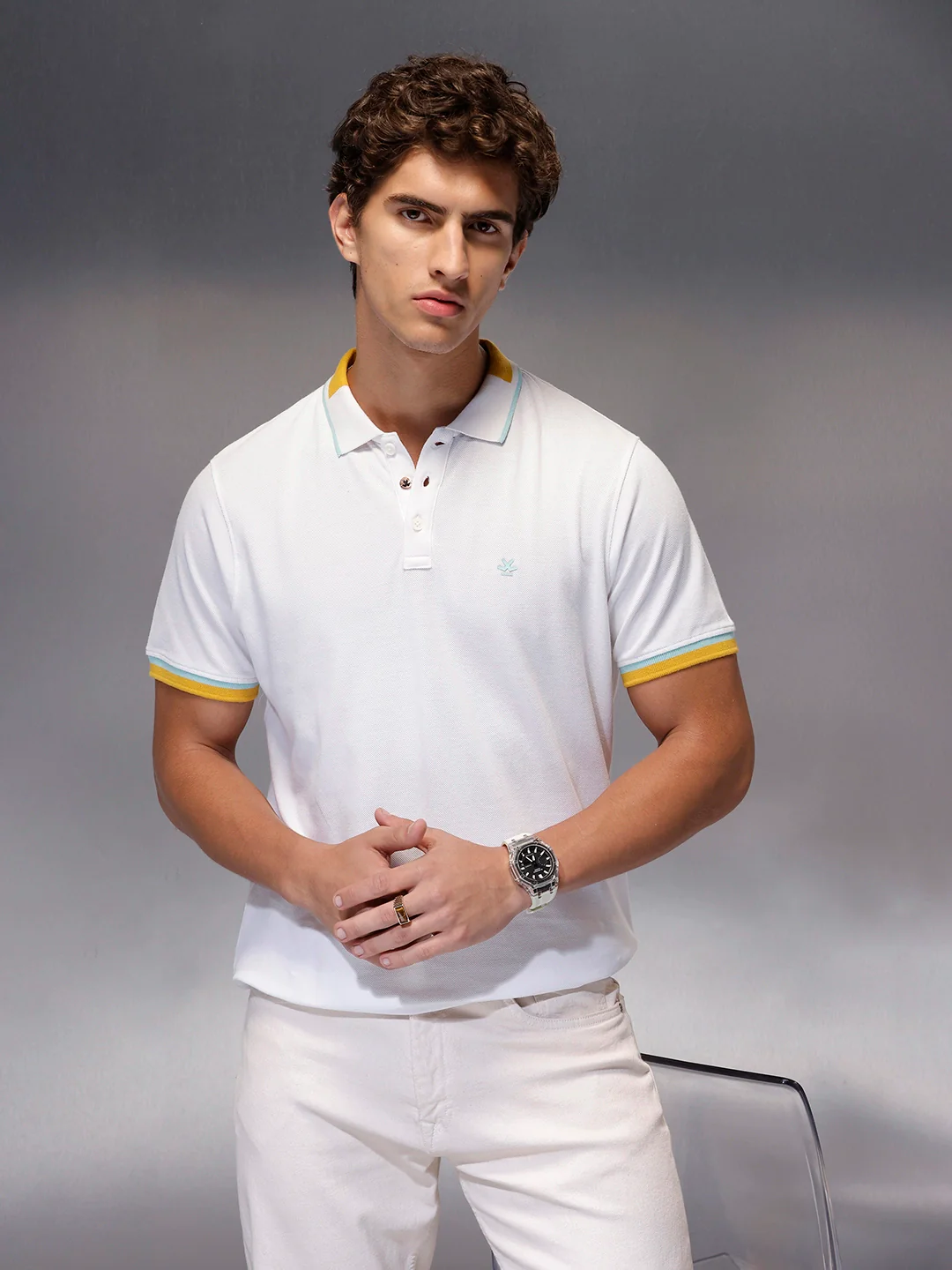 Men's Contrast Tipping Polo T-shirt | White