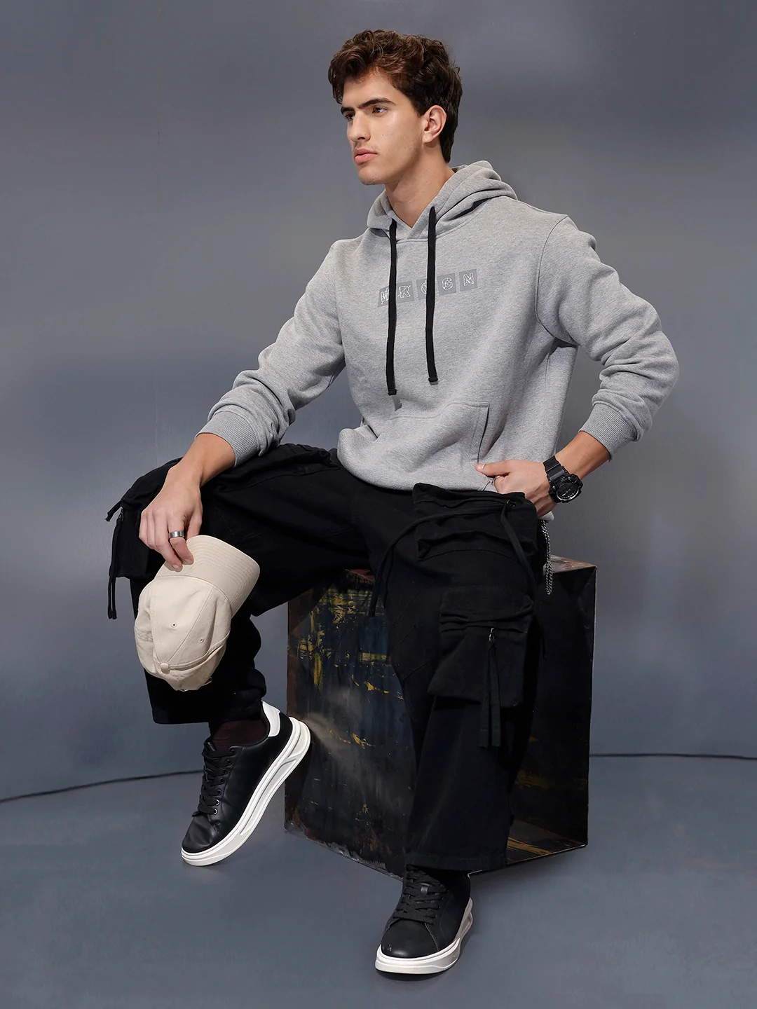 Men's Oversized Fit Hoodie | Grey - Image 2