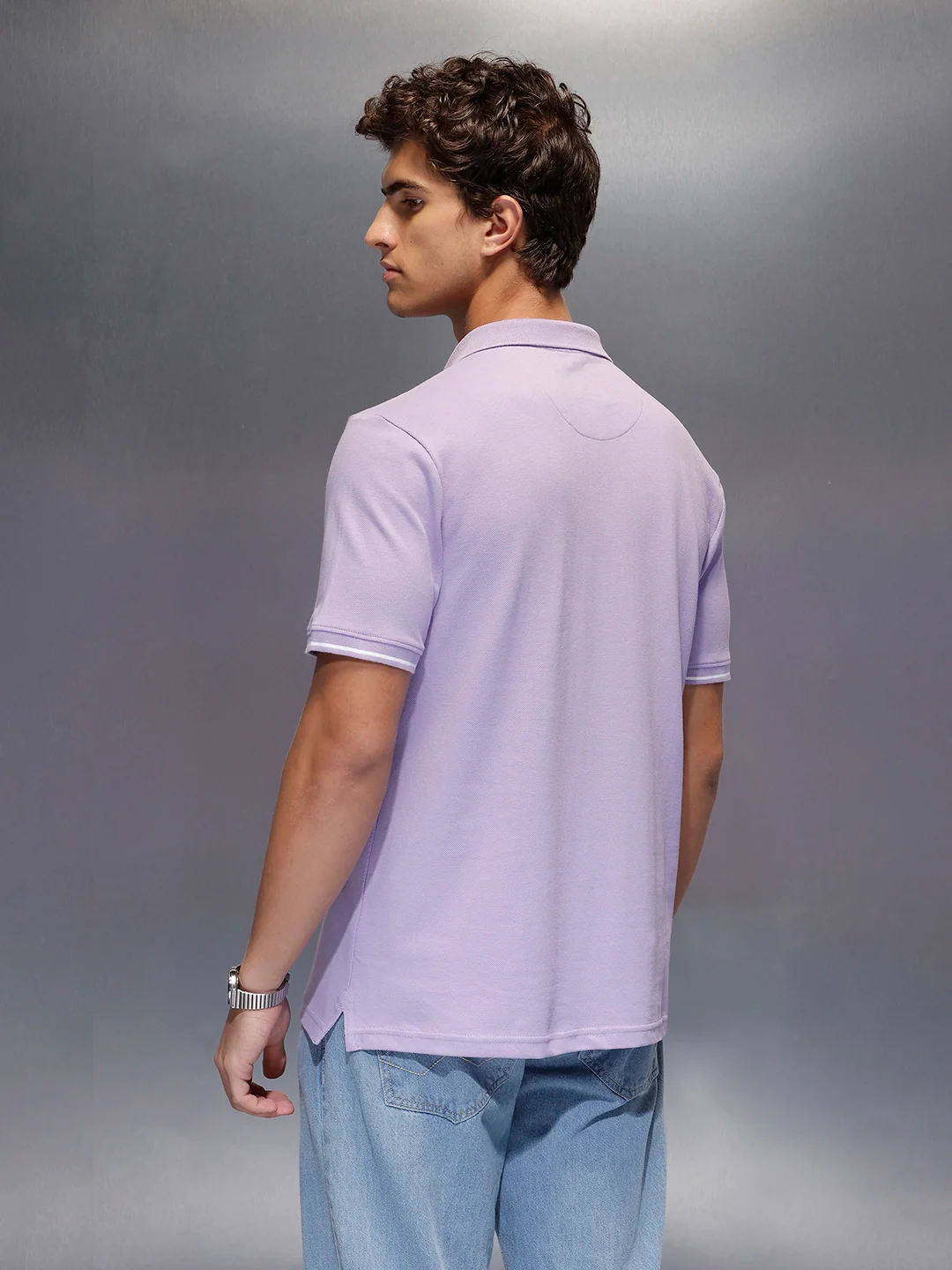 Men's Regular Fit polo tshirt | Purple - Image 3