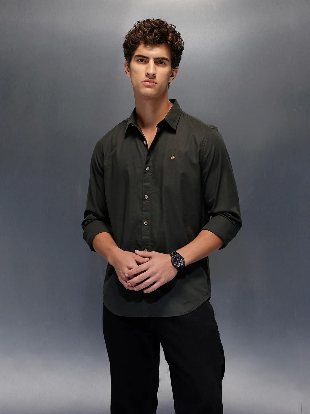 Men's Slim Fit Casual Shirt | Dark Green