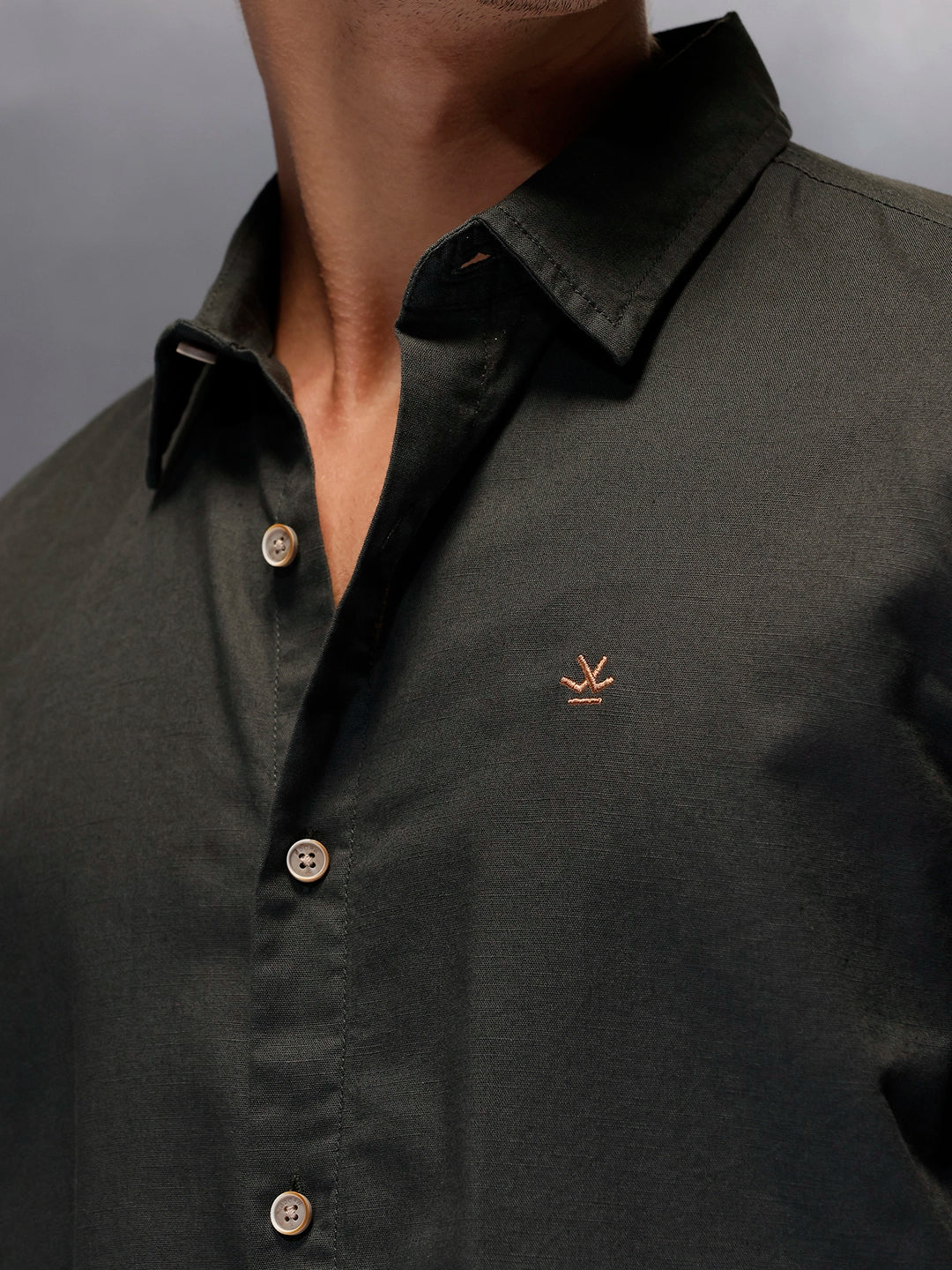 Men's Slim Fit Casual Shirt | Dark Green - Image 4