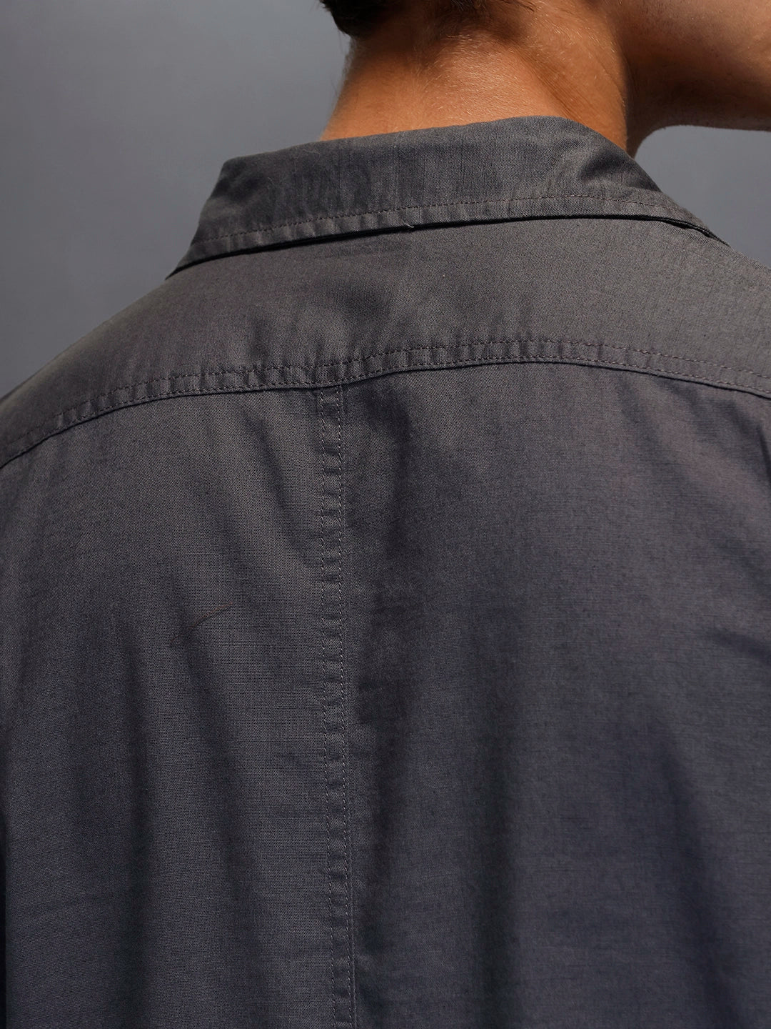Men's Slim Fit Casual Shirt | Dark Grey - Image 5