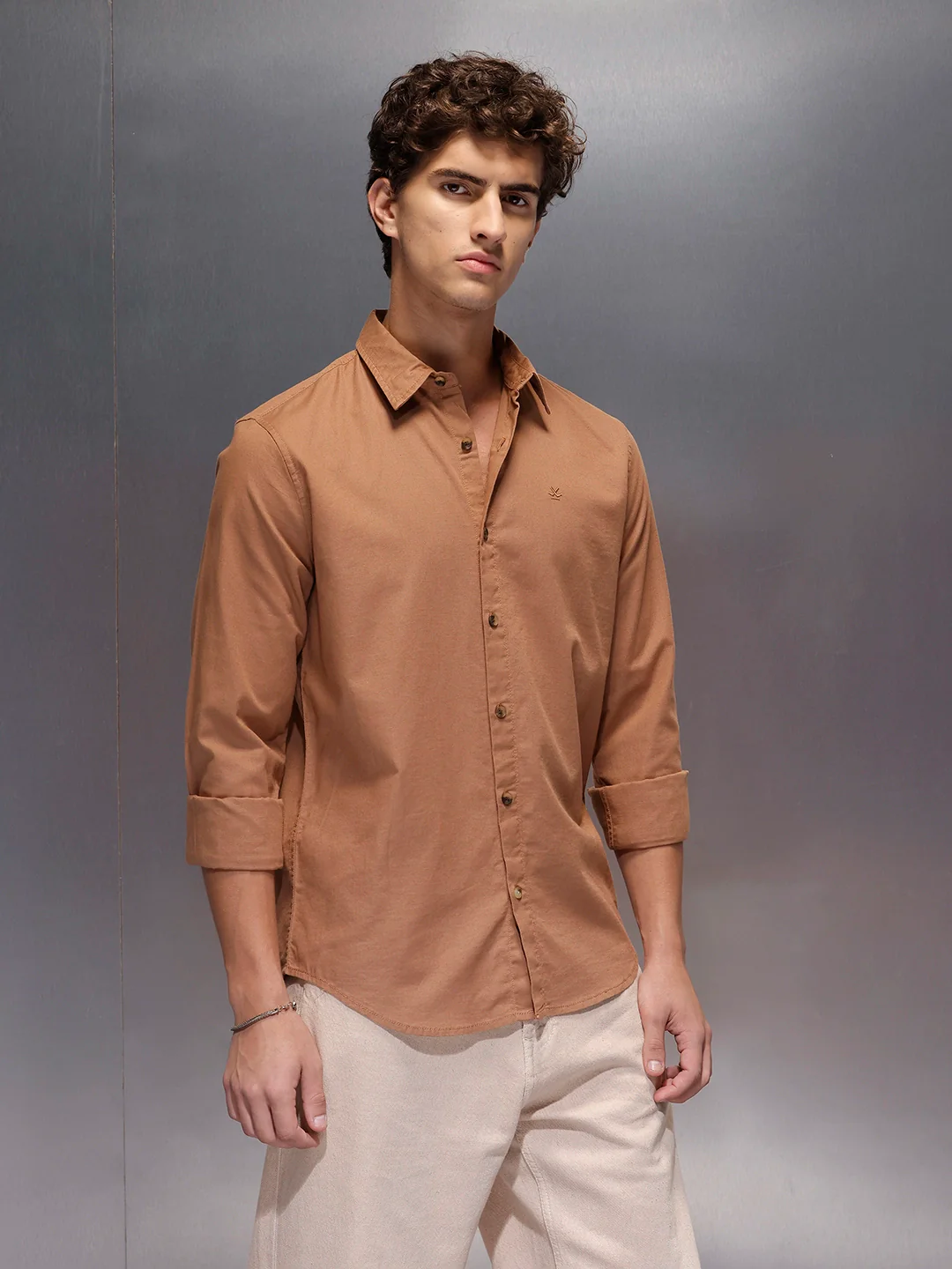 Men's Slim Fit Casual Shirt | Rust - Image 4