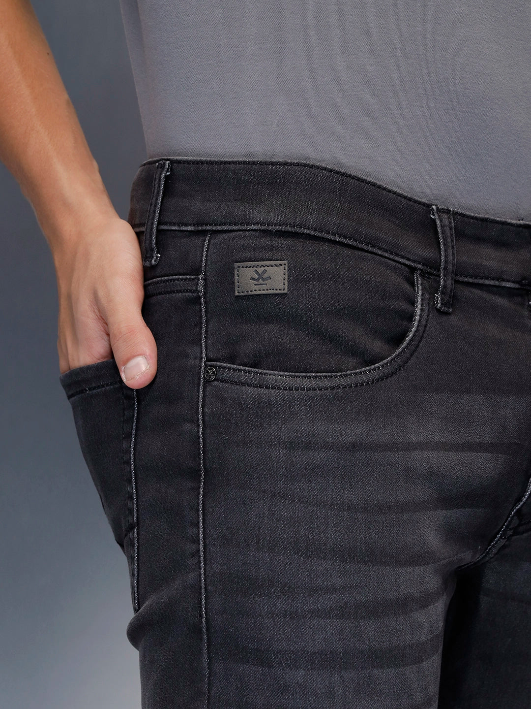 Men's Slim Fit Denim jeans | Black - Image 5