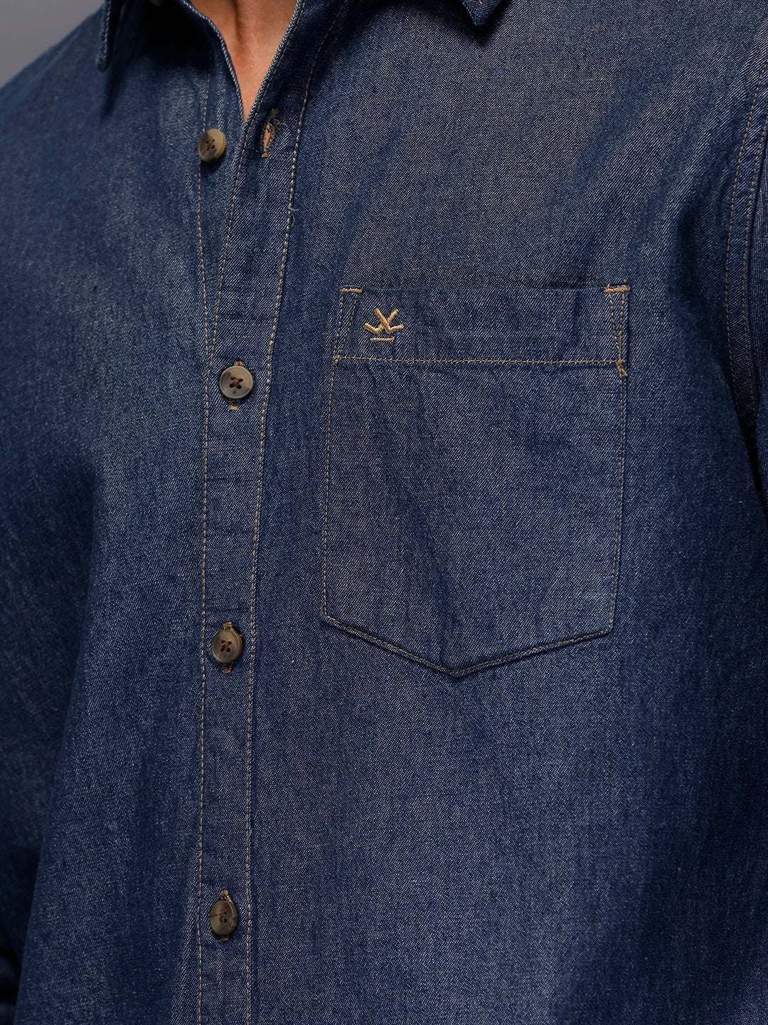 Men's Slim Fit Denim Shirt | Blue - Image 5