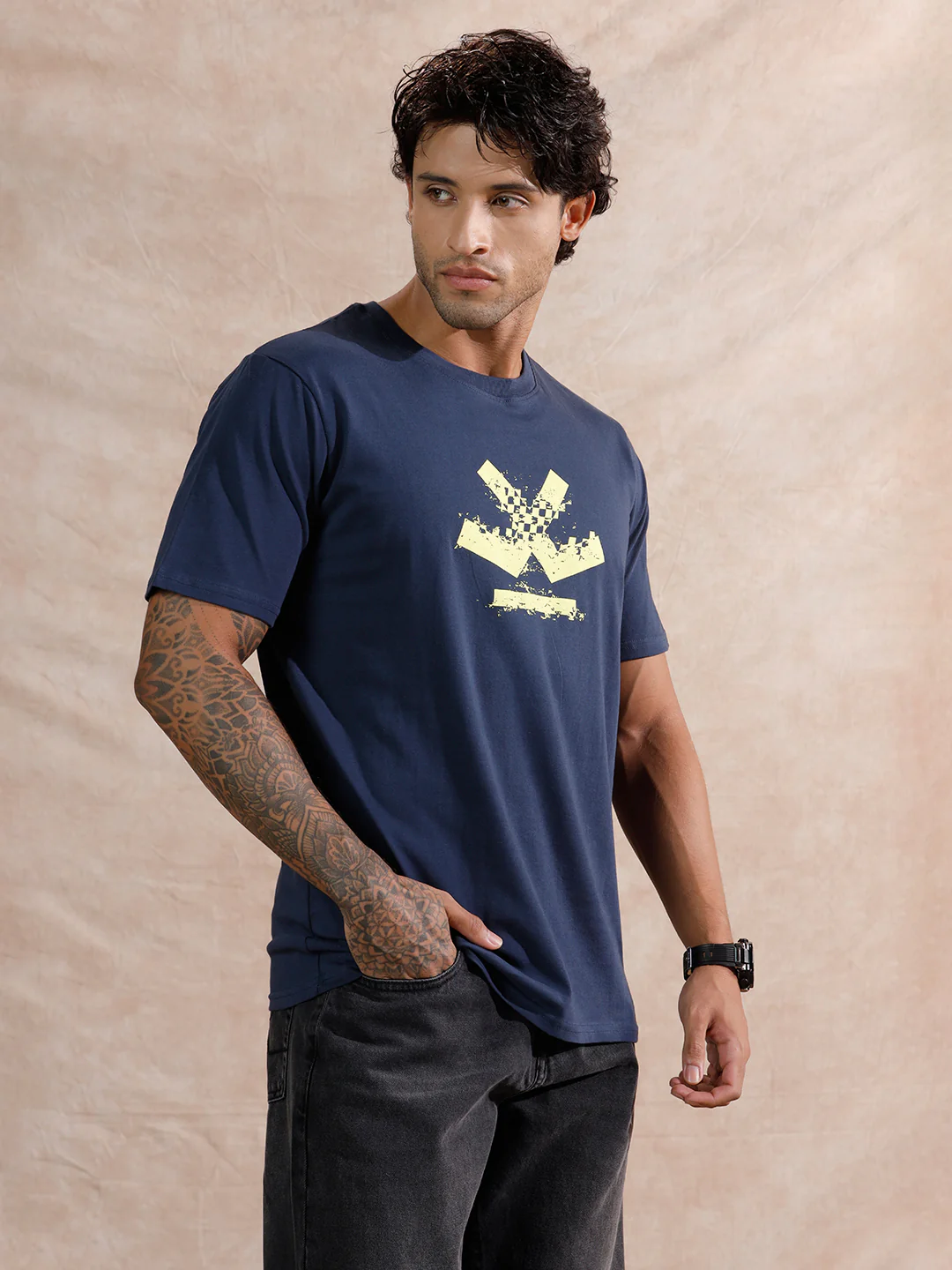 Moto Racer Slim Fit T-Shirt | Navy Blue - Image 4