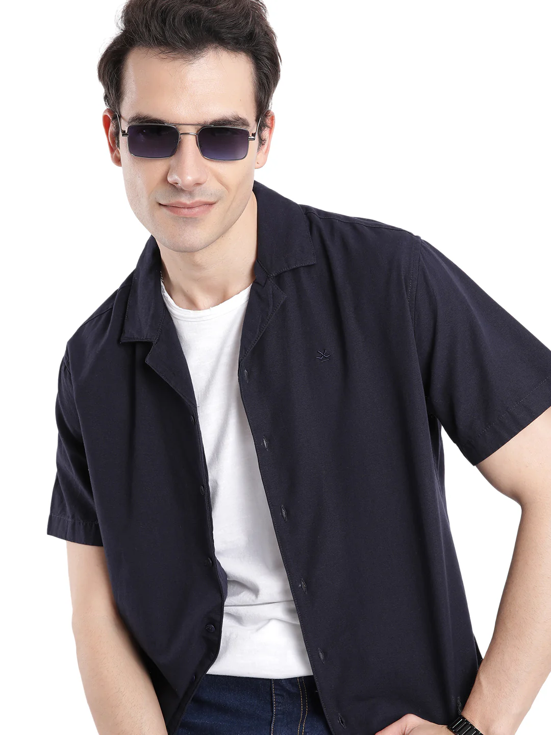 Navy Vision Resort Collar Shirt