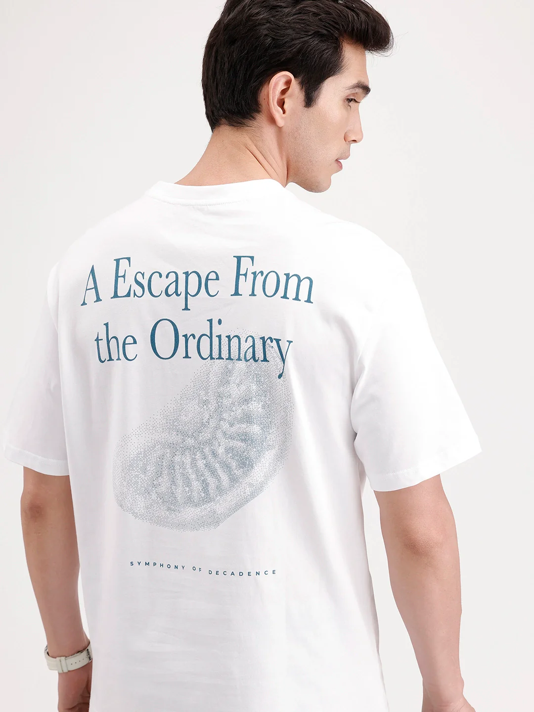 Oversized Back Printed T-shirt | White