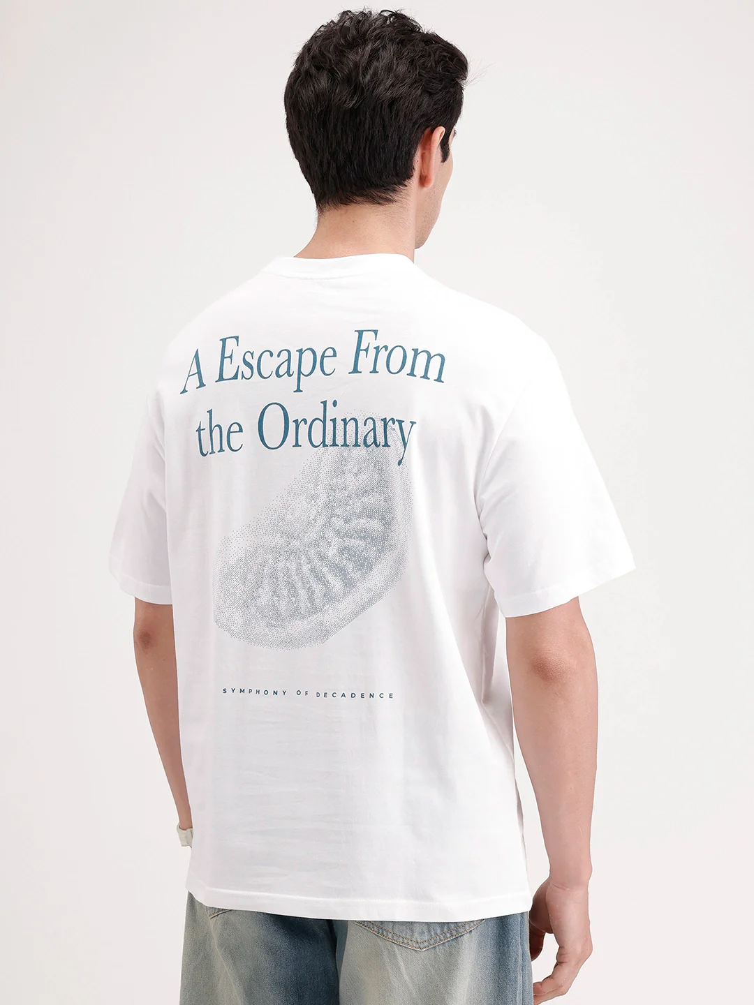 Oversized Back Printed T-shirt | White - Image 3