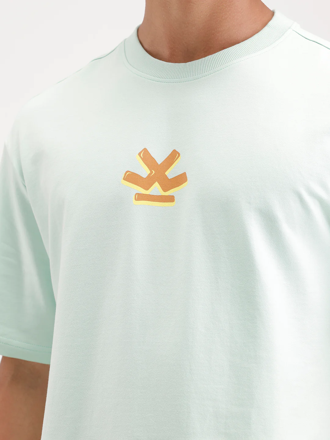 Oversized Back Printed T-Shirt | Light Blue - Image 4