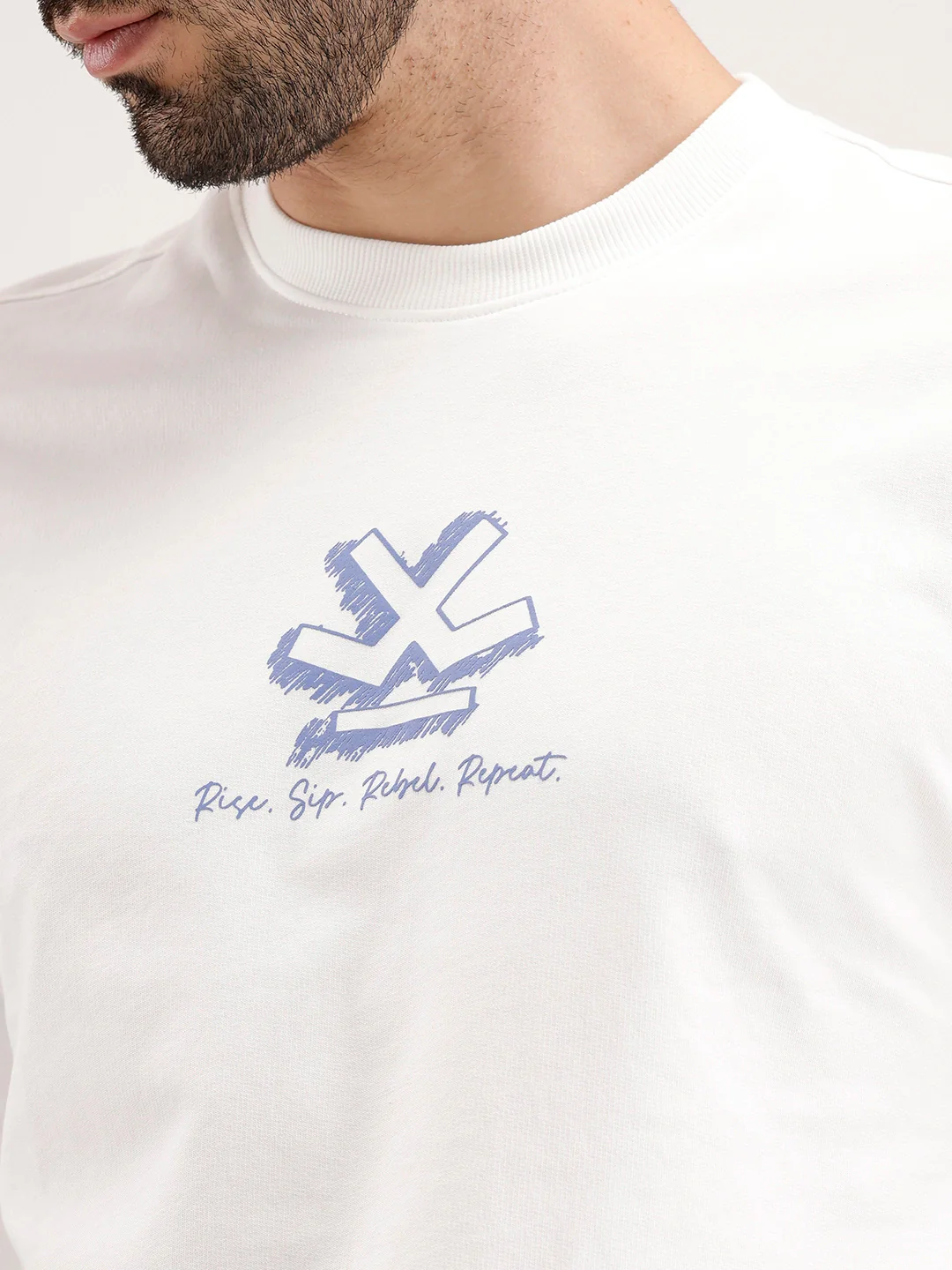 Oversized Back Printed T-Shirt | Off White - Image 5