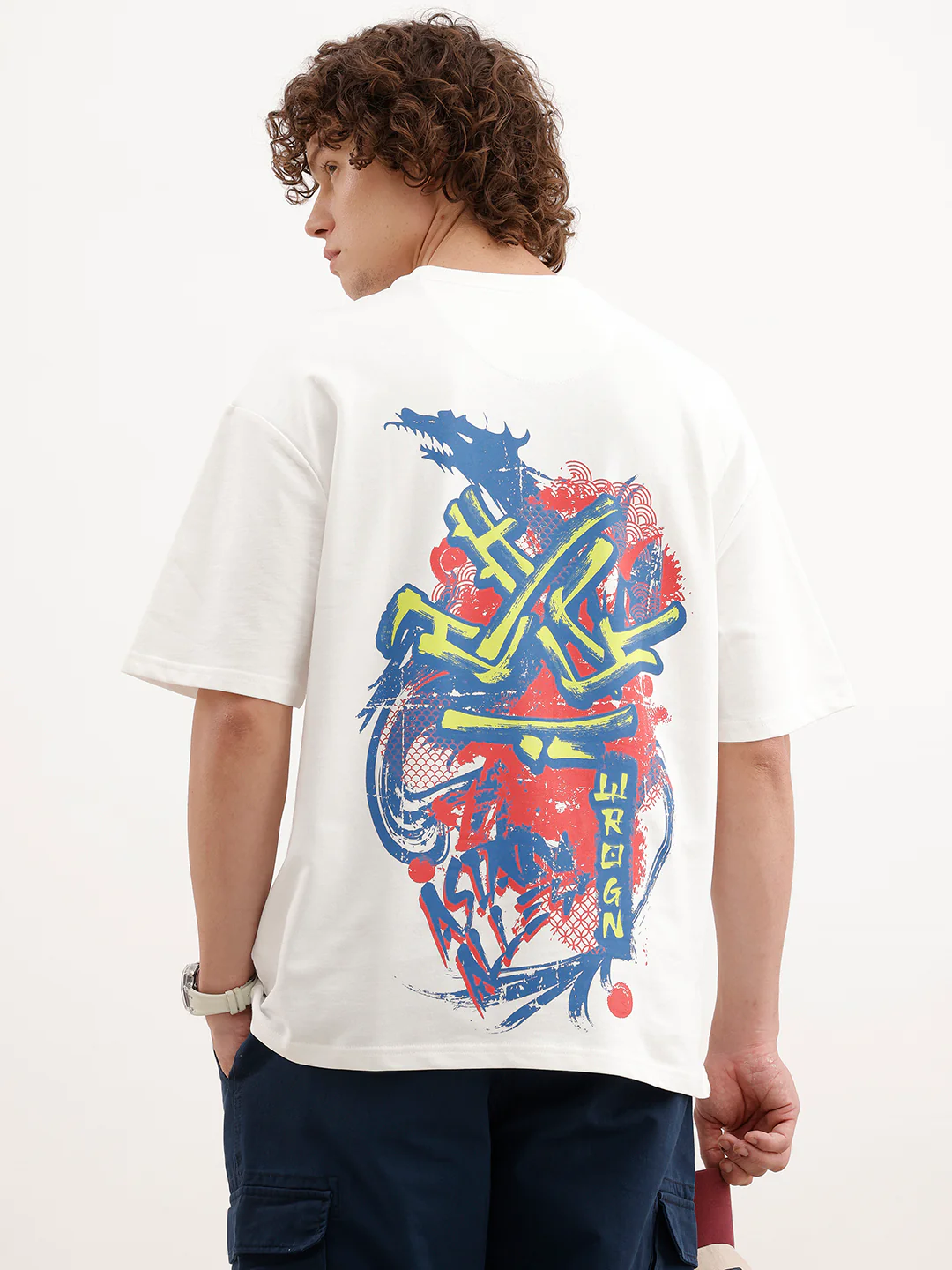 Oversized Back Printed T-Shirt | Off White