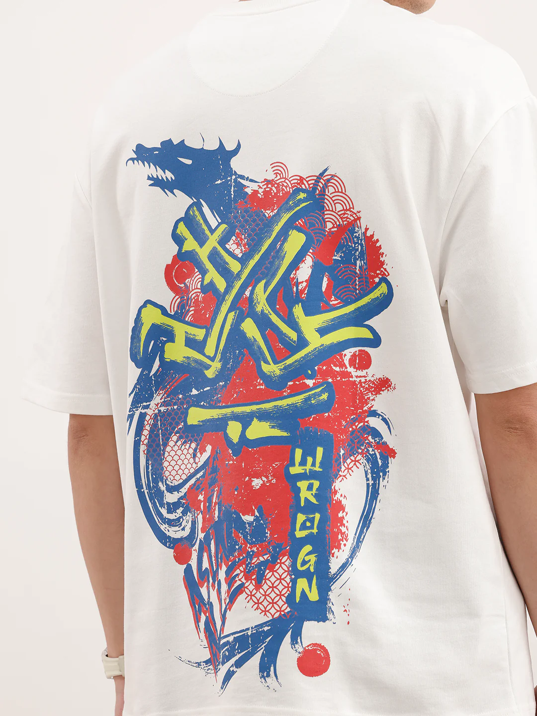 Oversized Back Printed T-Shirt | Off White - Image 5
