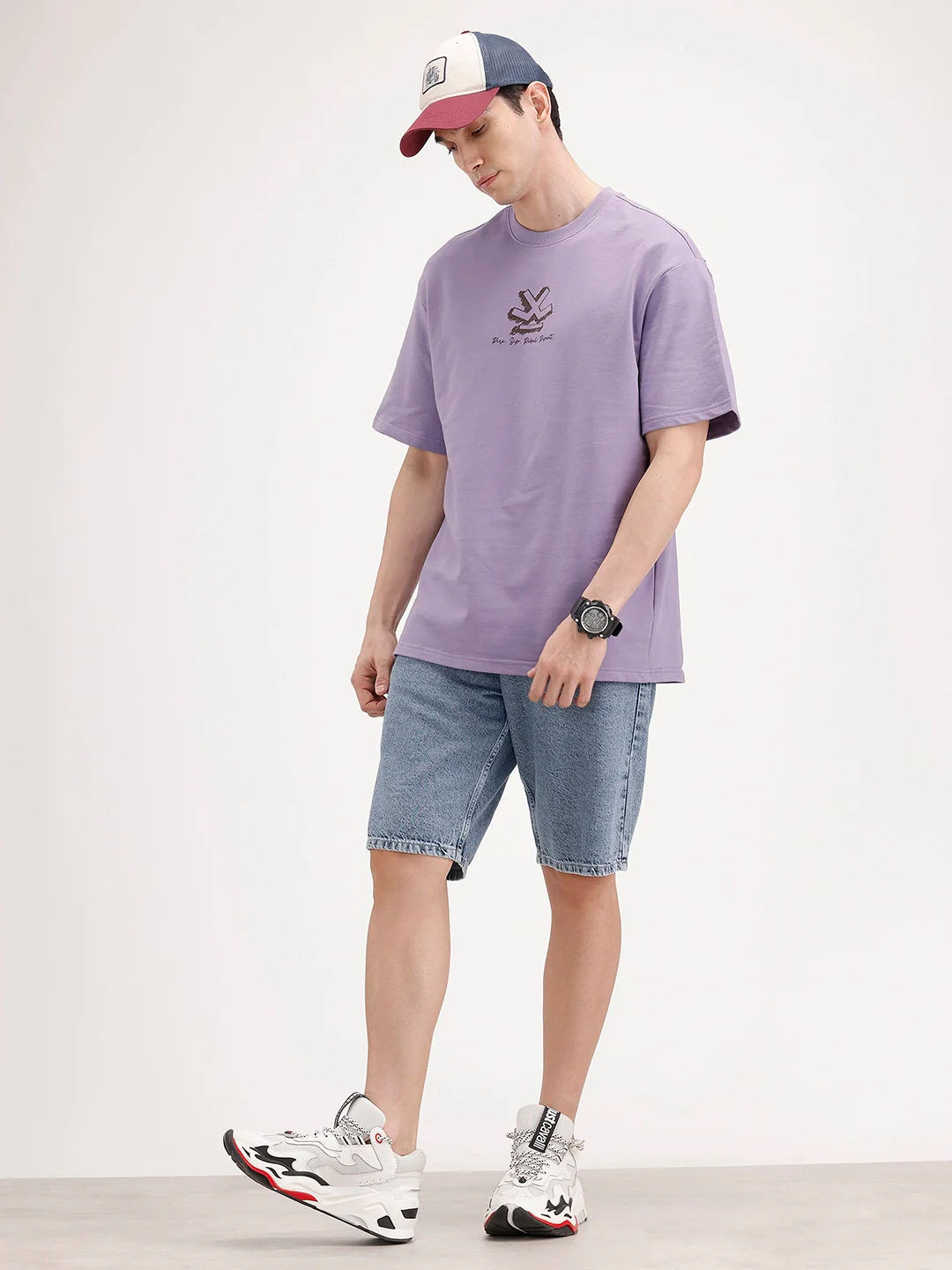 Oversized Back Printed T-Shirt | Purple - Image 2