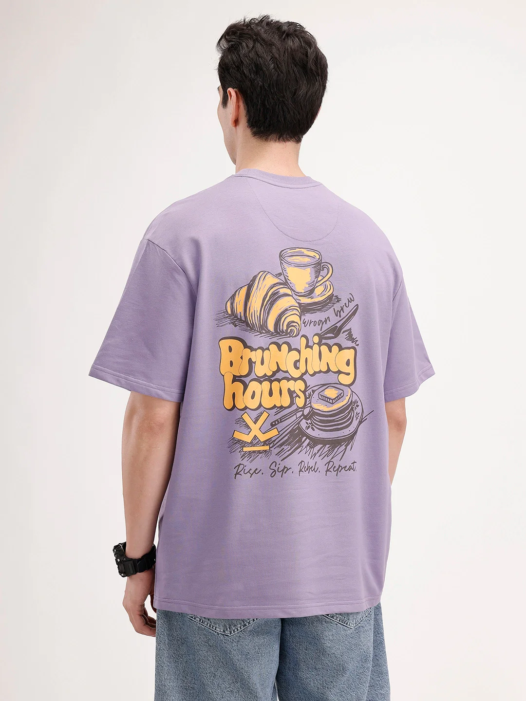 Oversized Back Printed T-Shirt | Purple - Image 3