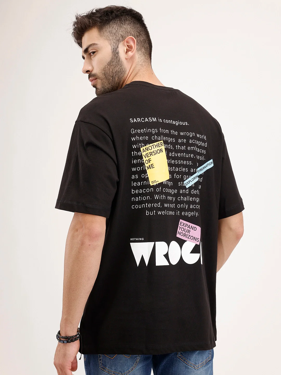 Oversized Backprinted T-Shirt | Black - Image 3